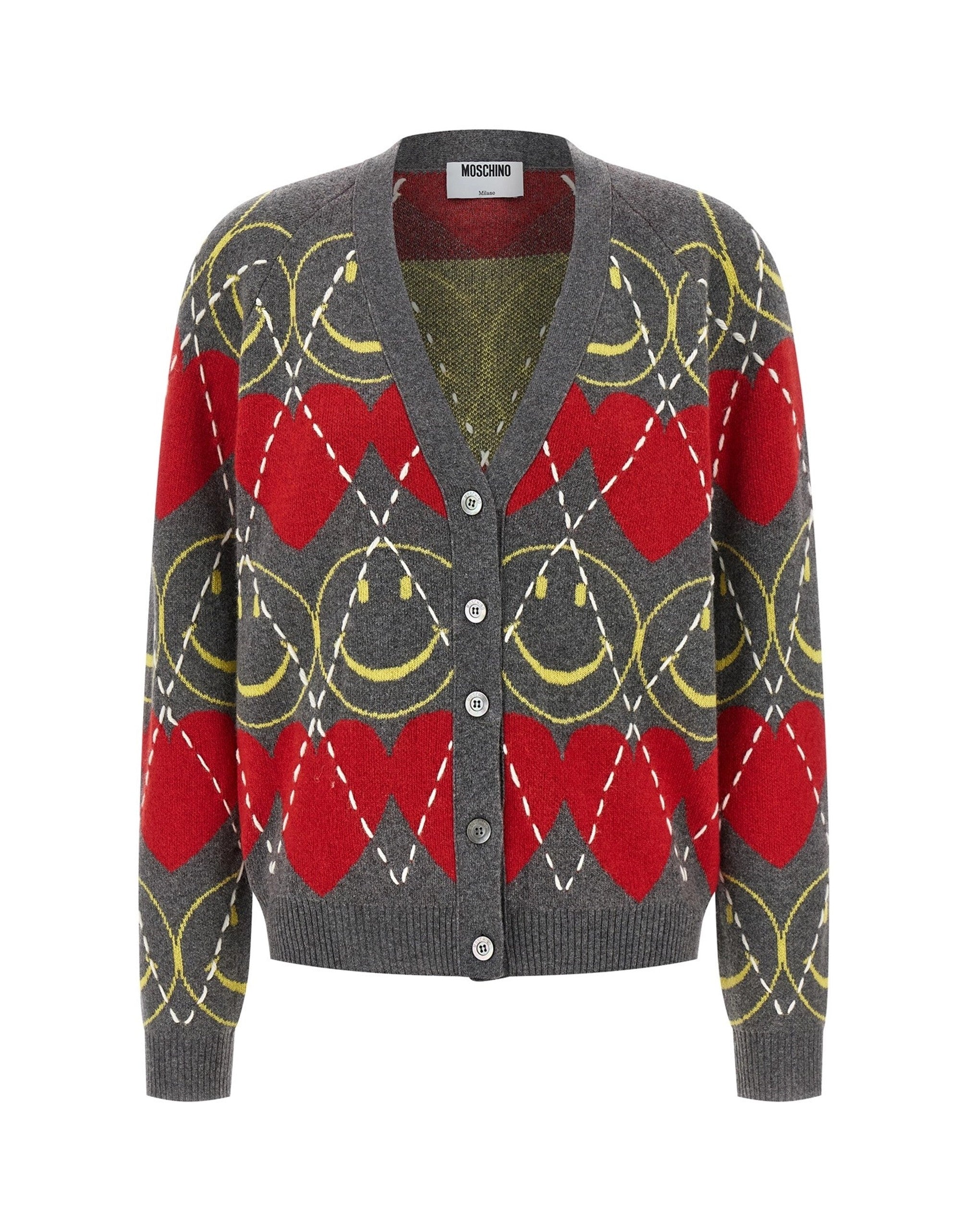 Moschino Multicolor Smiley Cardigan