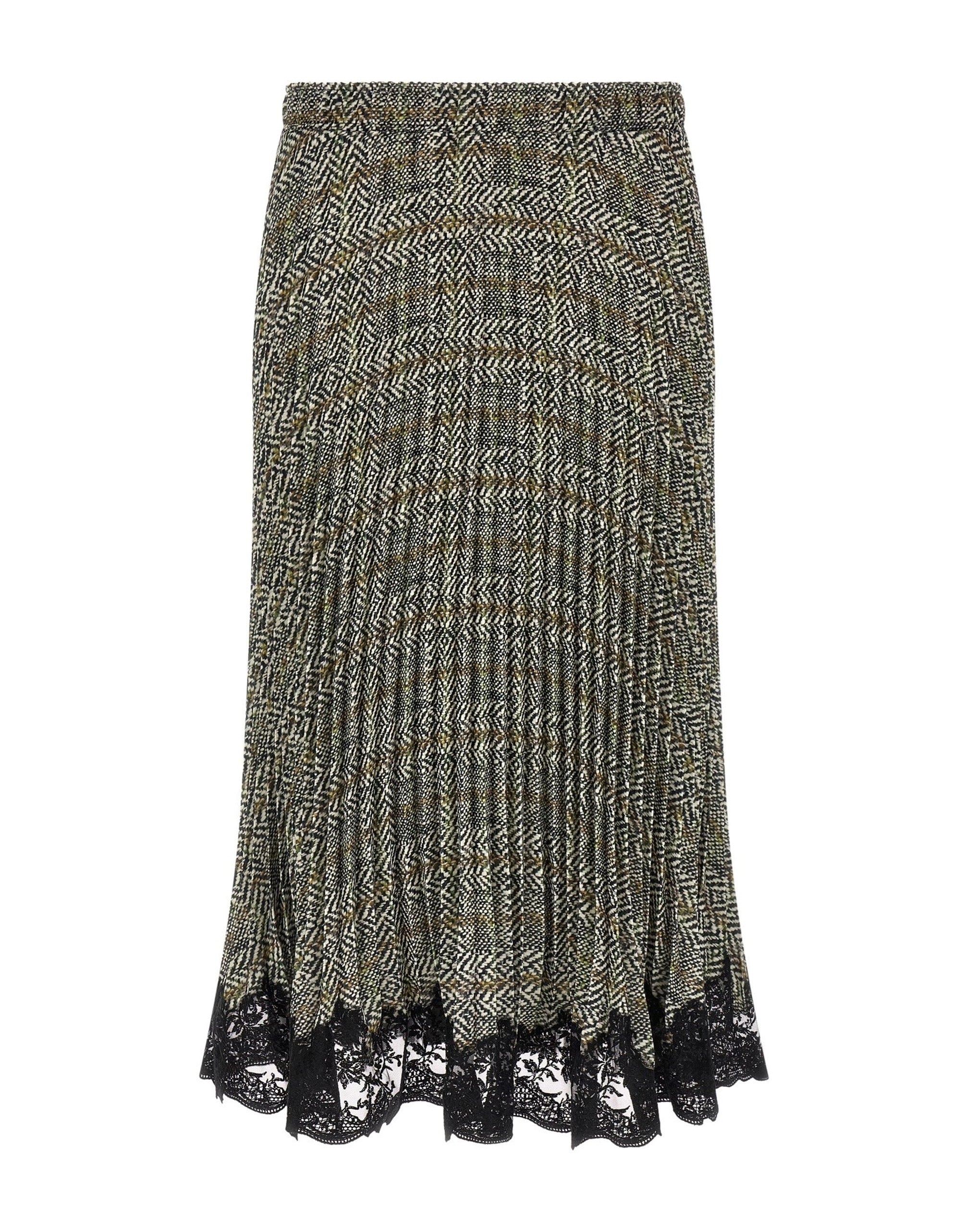 Ermanno Scervino Pleated Skirt With Lace Hem