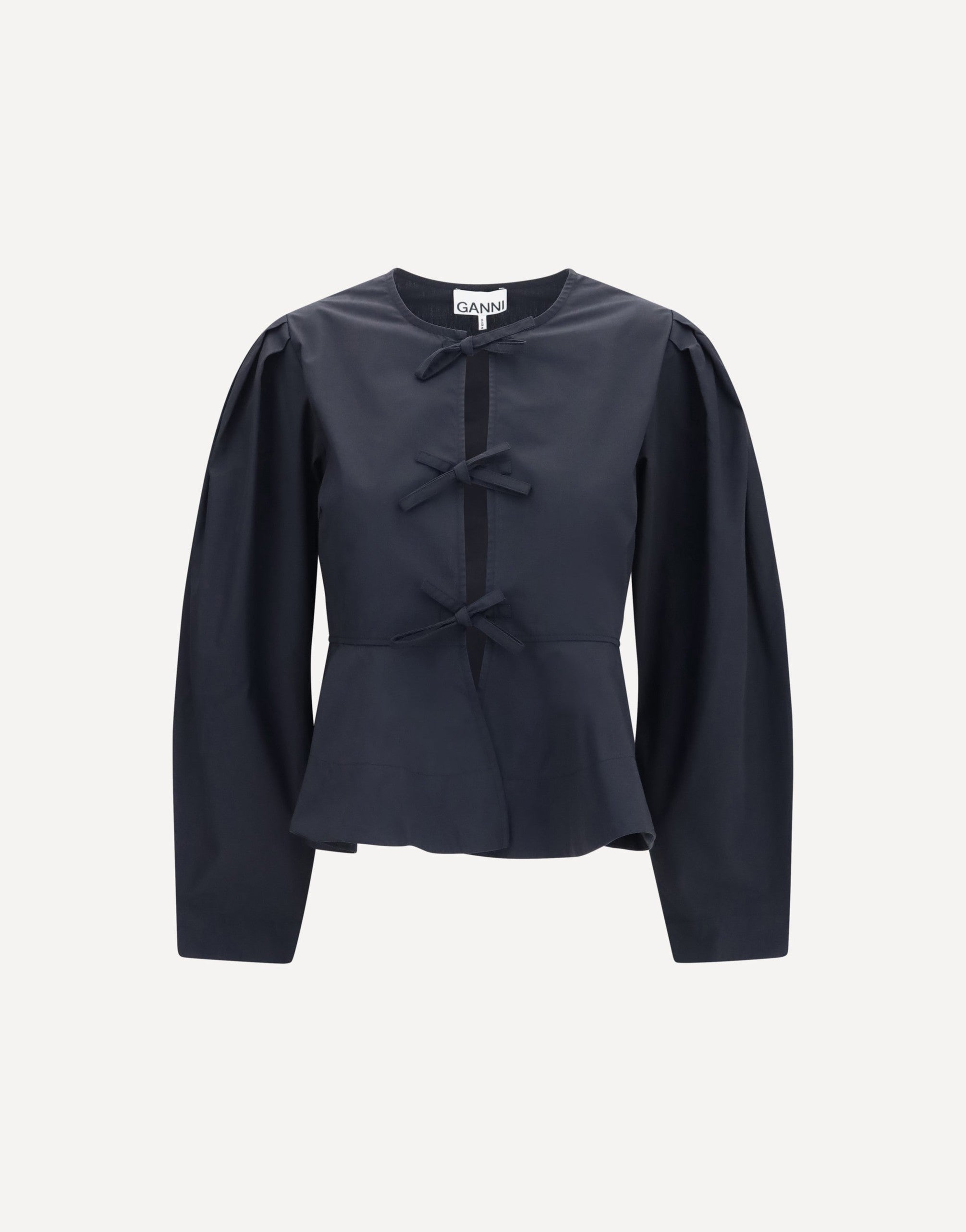 Ganni Cotton Poplin Blouse With Bows