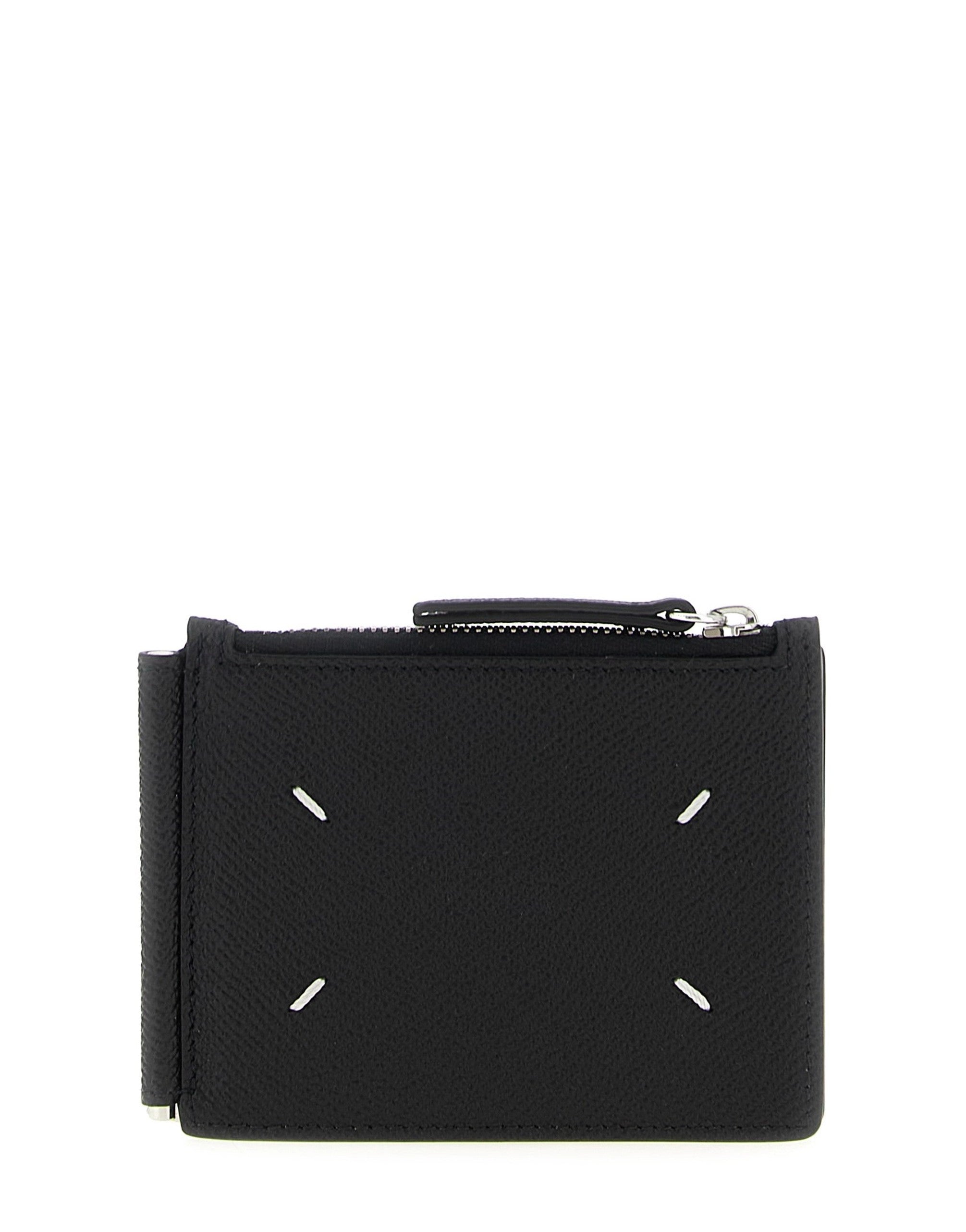 Maison Margiela Logo Embroidered Leather Wallet