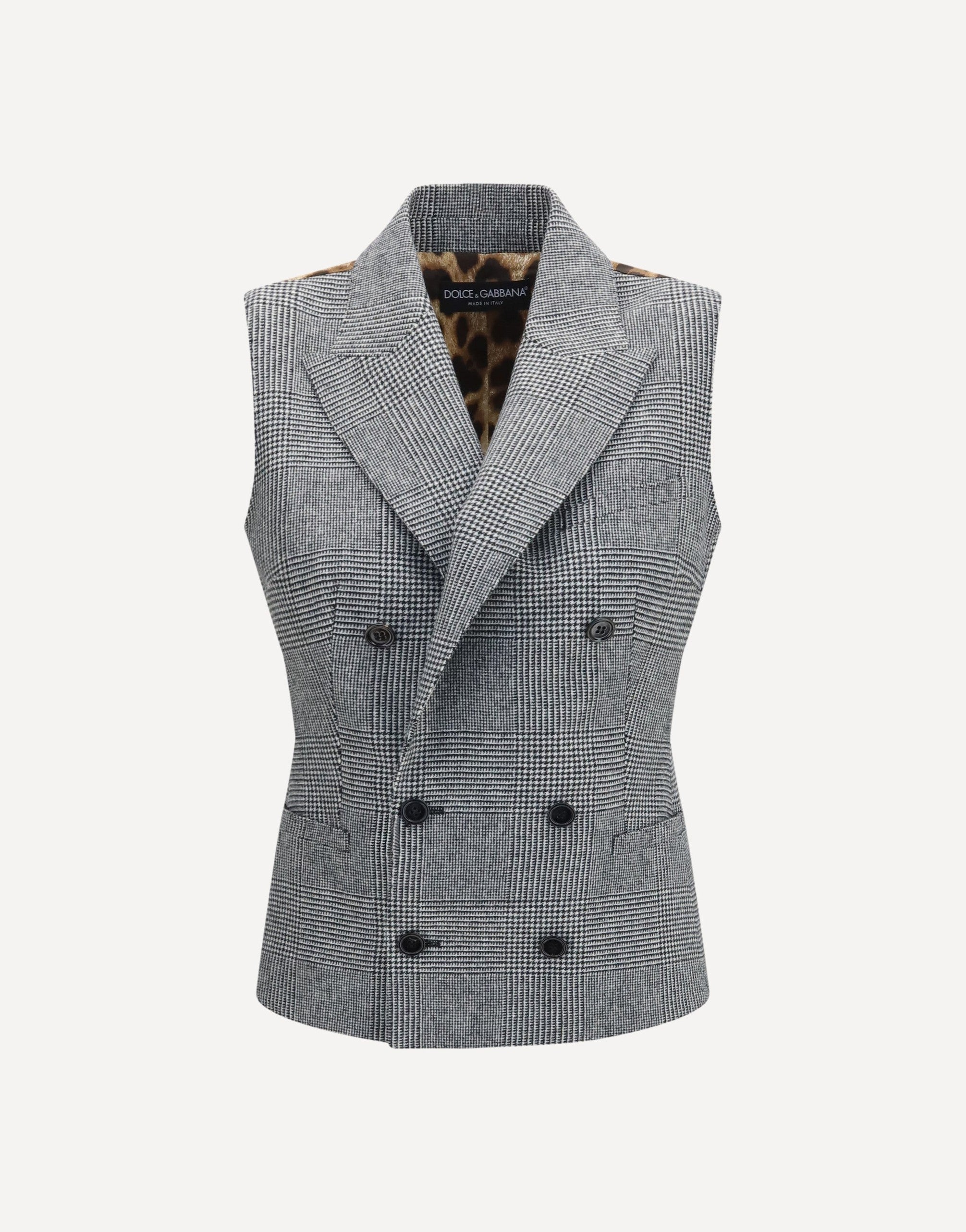 Dolce & Gabbana Prince Of Wales Double Breasted Vest