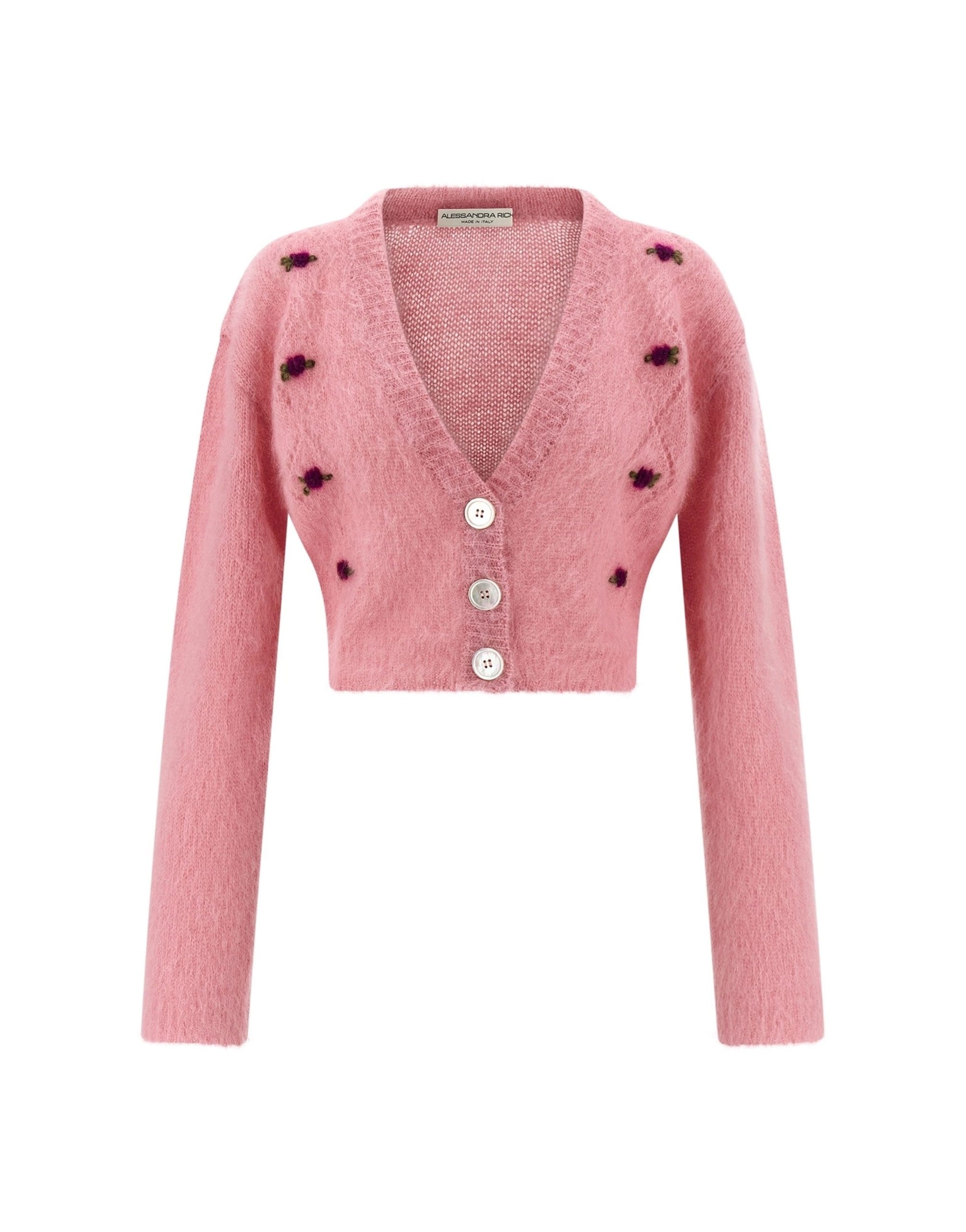 Alessandra Rich Cardigan aus kardiertem Mohair