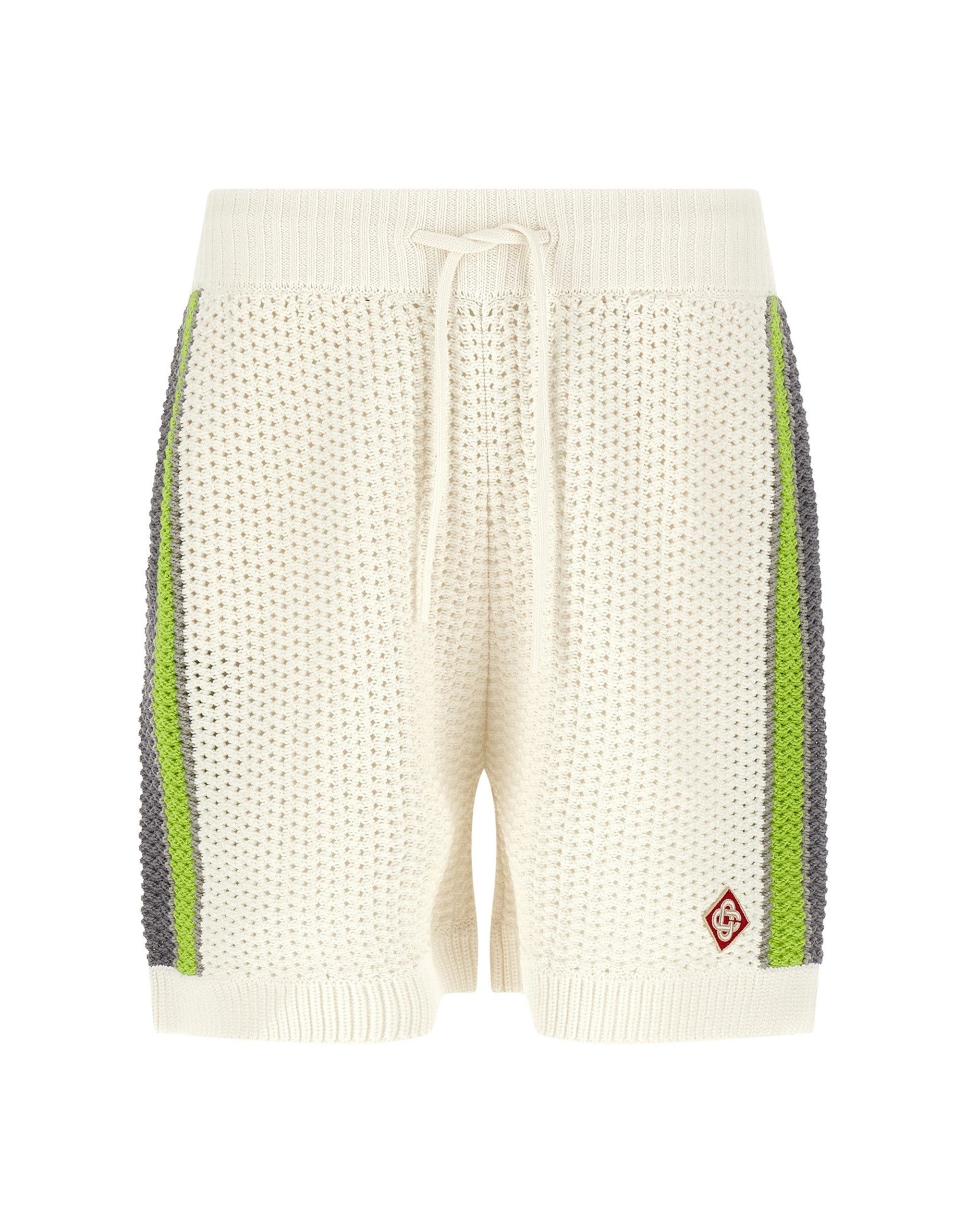 Casablanca Stripe Crochet Bermuda Shorts