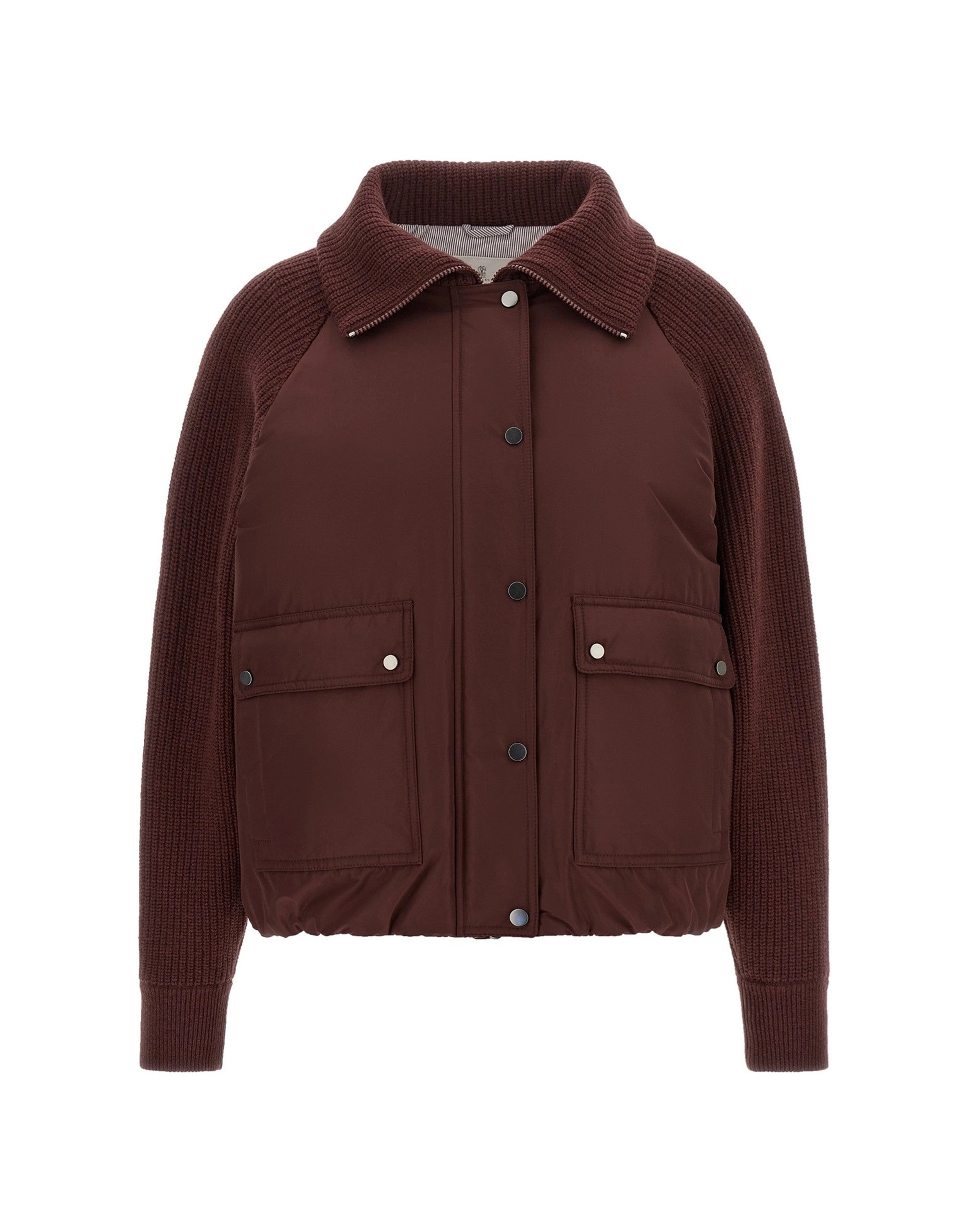 Brunello Cucinelli Shiny Zipper Pull Down Jacket