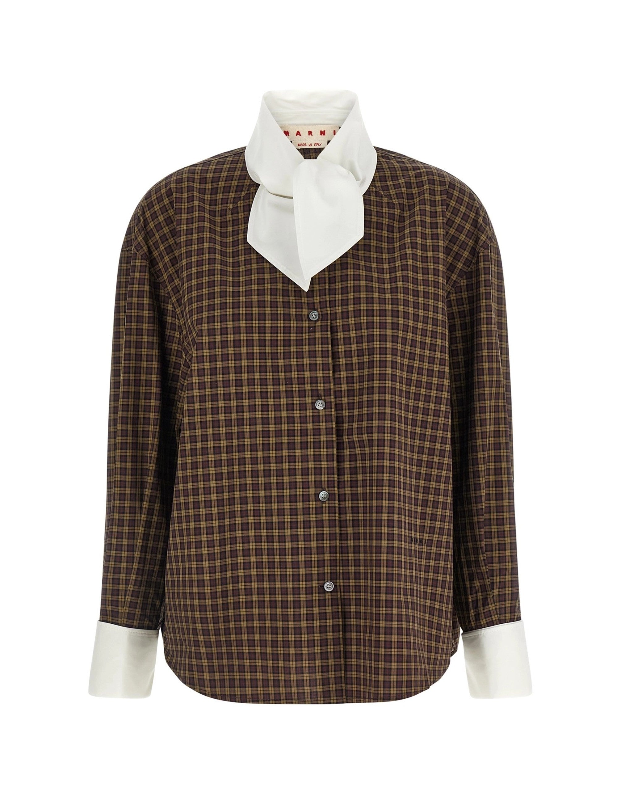 Marni Check Scarf Collar Shirt