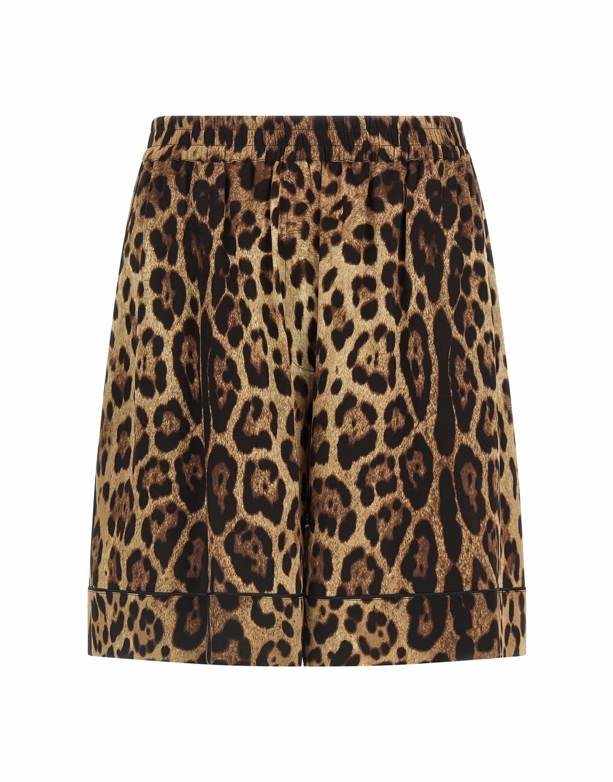 Dolce & Gabbana Leopard Print Silk Shorts