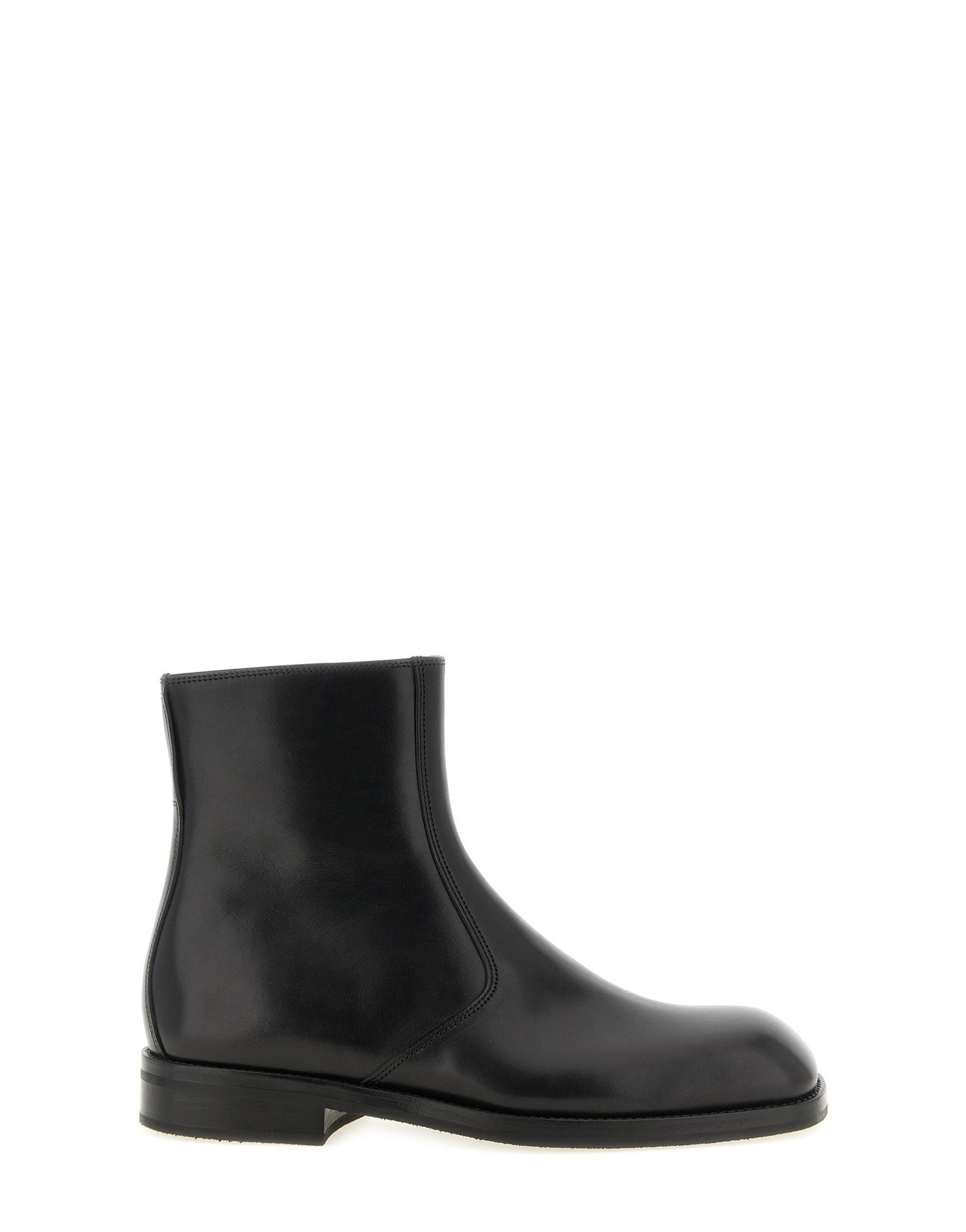Lemaire Square Toe Zip Ankle Boots