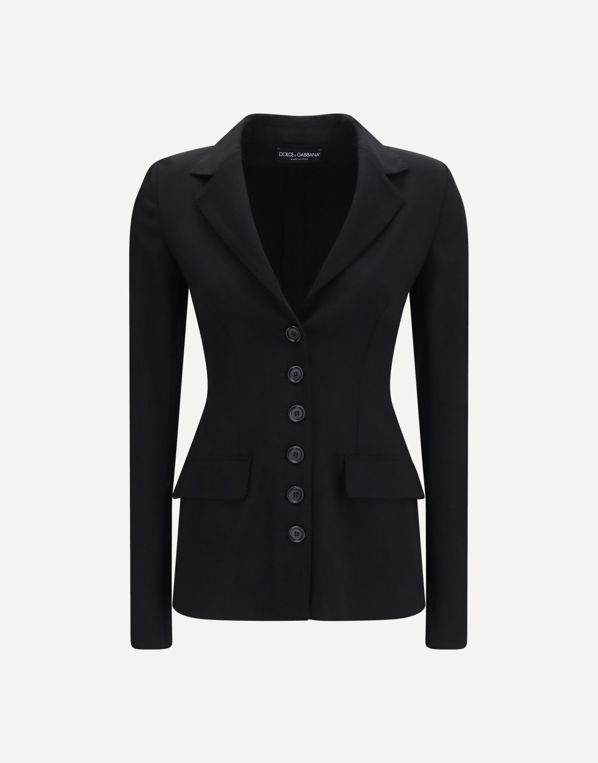 Dolce & Gabbana Einreihige Jacke aus Stretch-Wolle