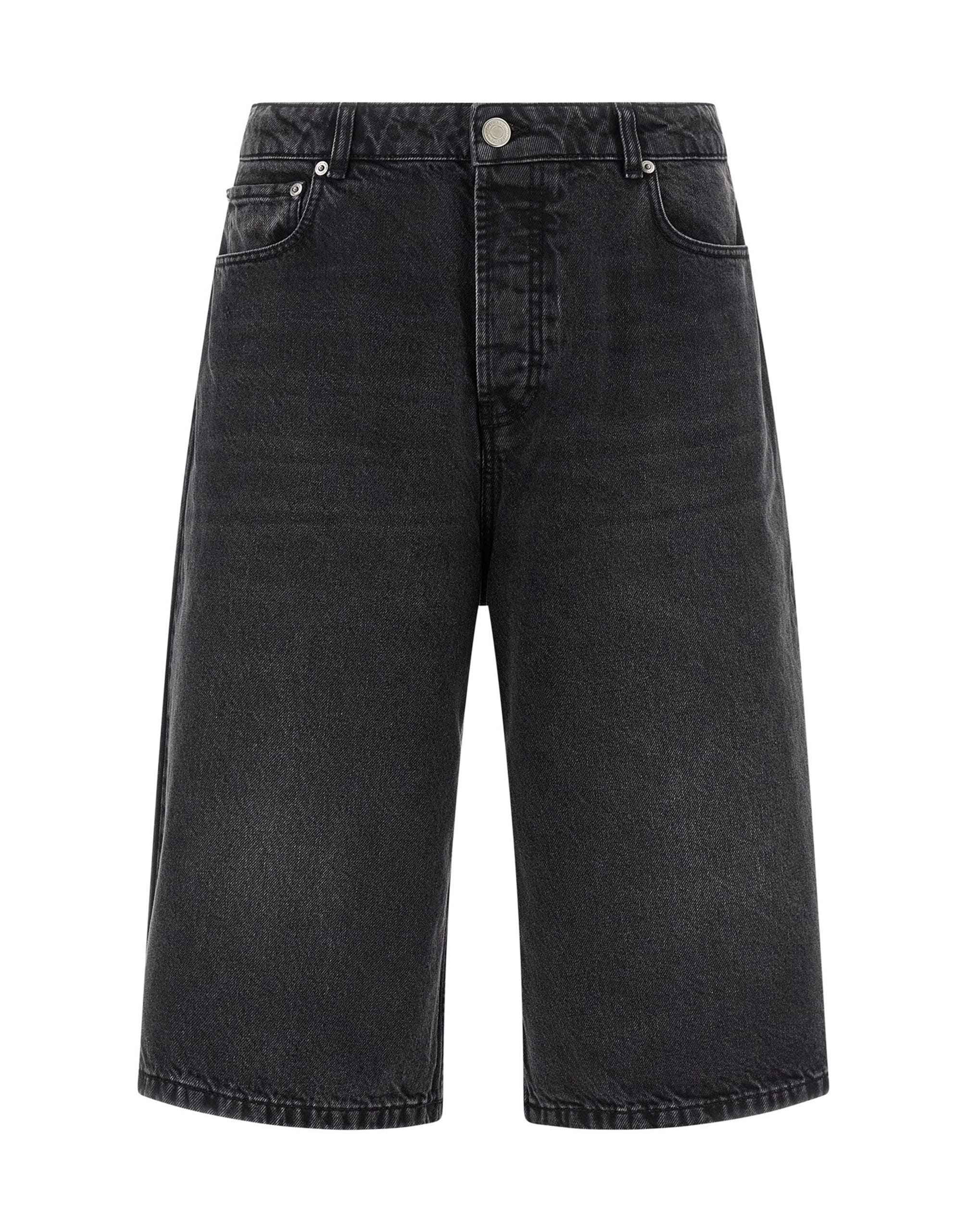 Ami Paris Black Denim Bermuda Shorts