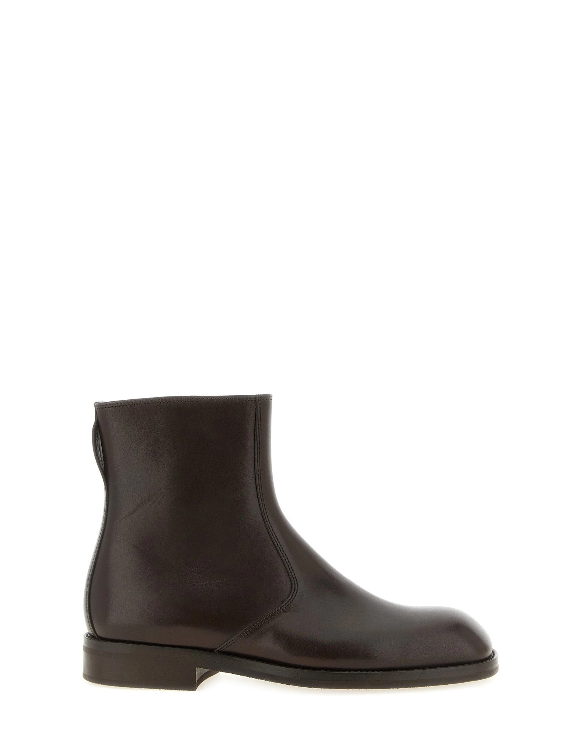 Lemaire Square Toe Zip Ankle Boots