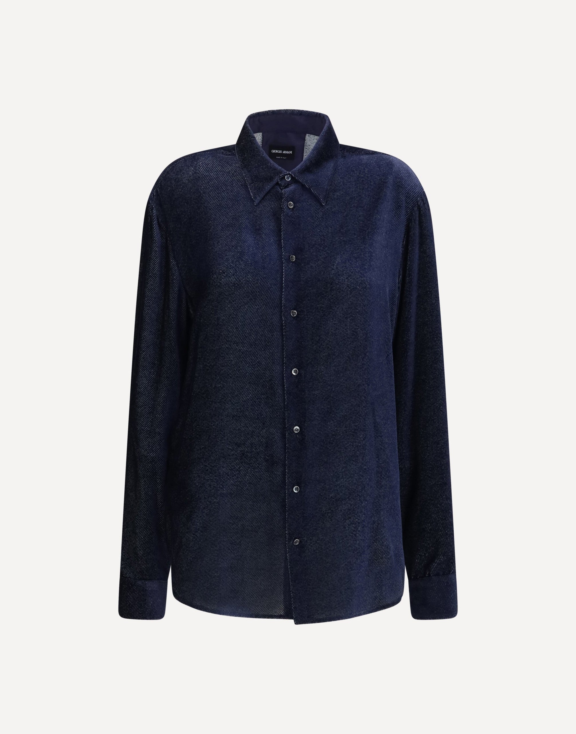 Giorgio Armani Silk Blend Devoré Velvet Twill Shirt