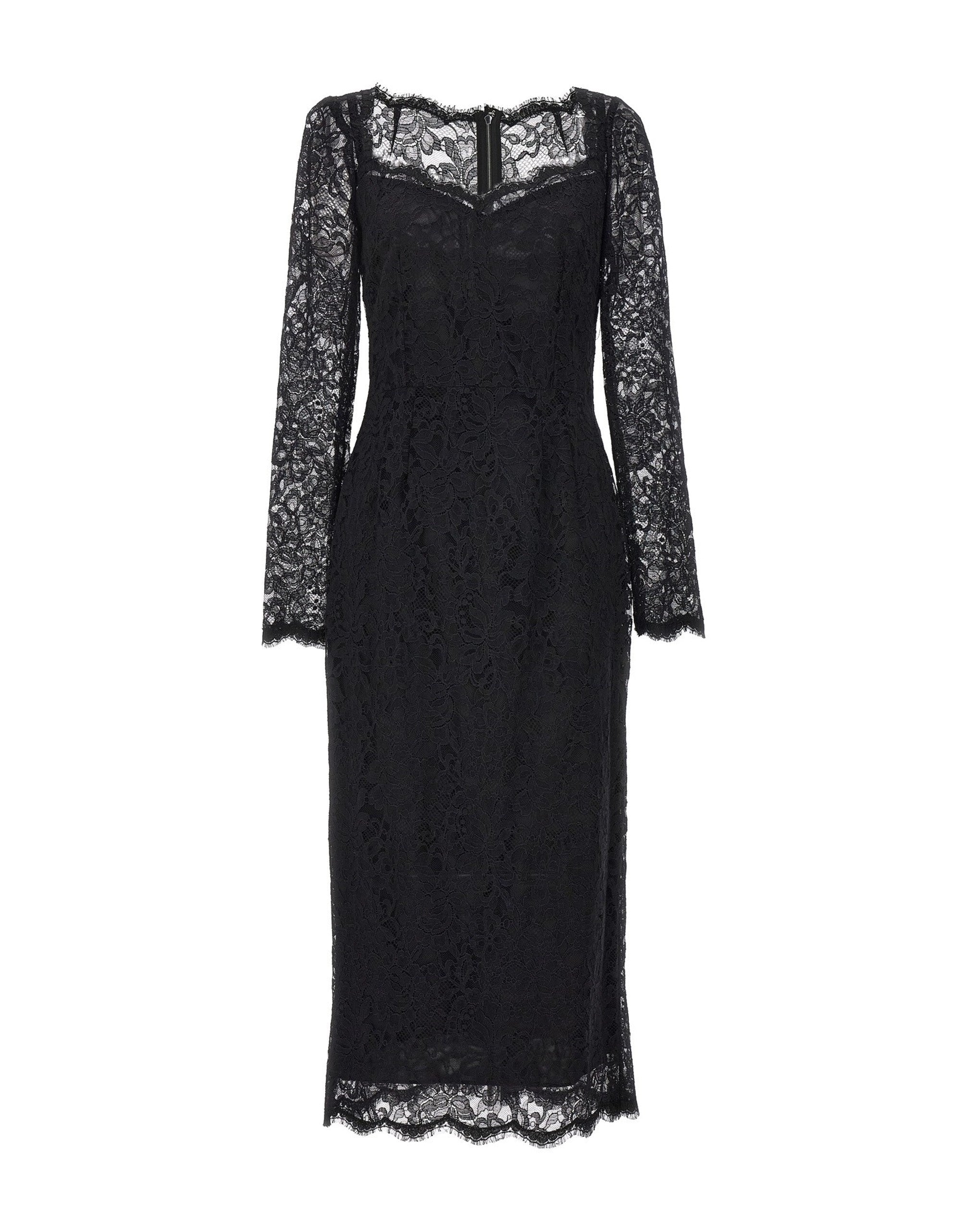Dolce & Gabbana Black Lace Midi Dress | Sendegaro JP