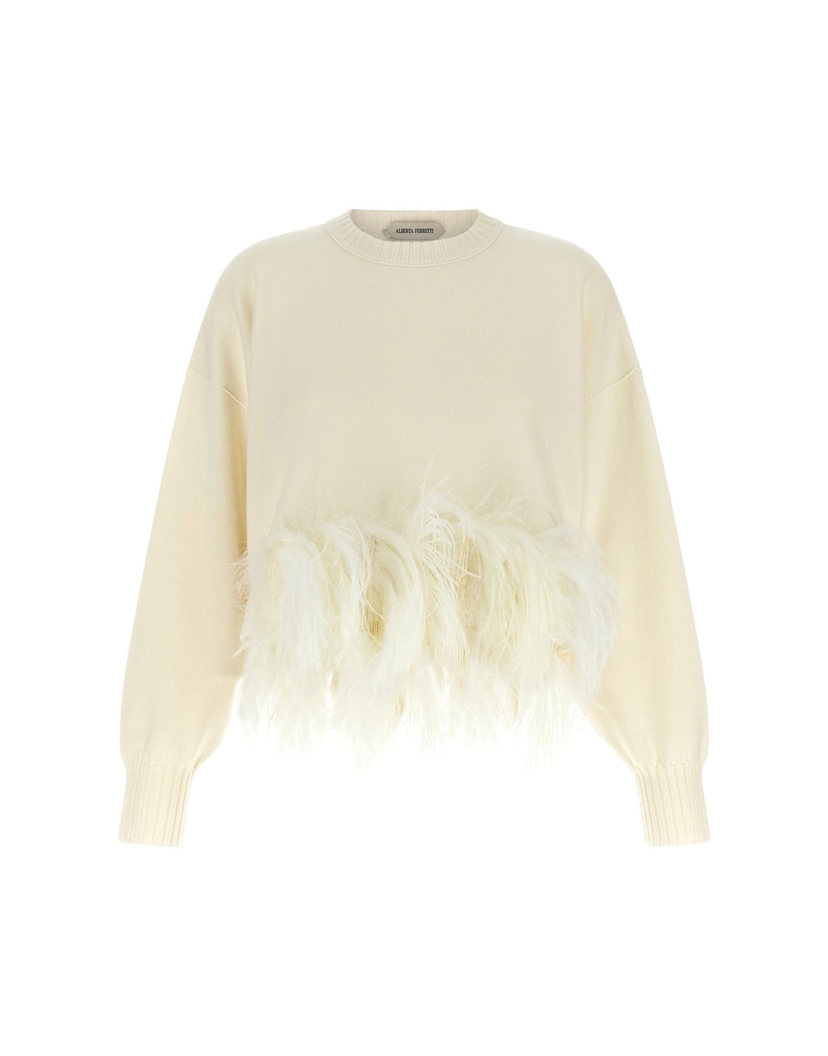 Alberta Ferretti Feather Cropped Sweater