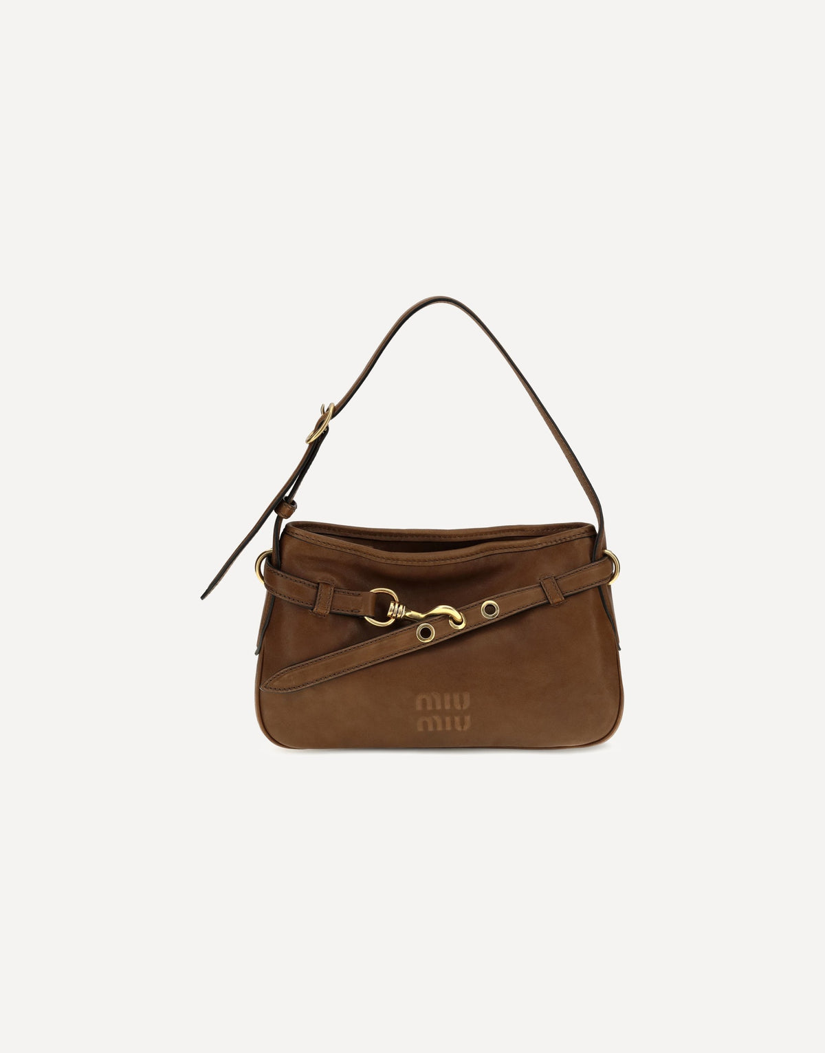 Miu Miu Leather Shoulder Bag With Buckle Detail
