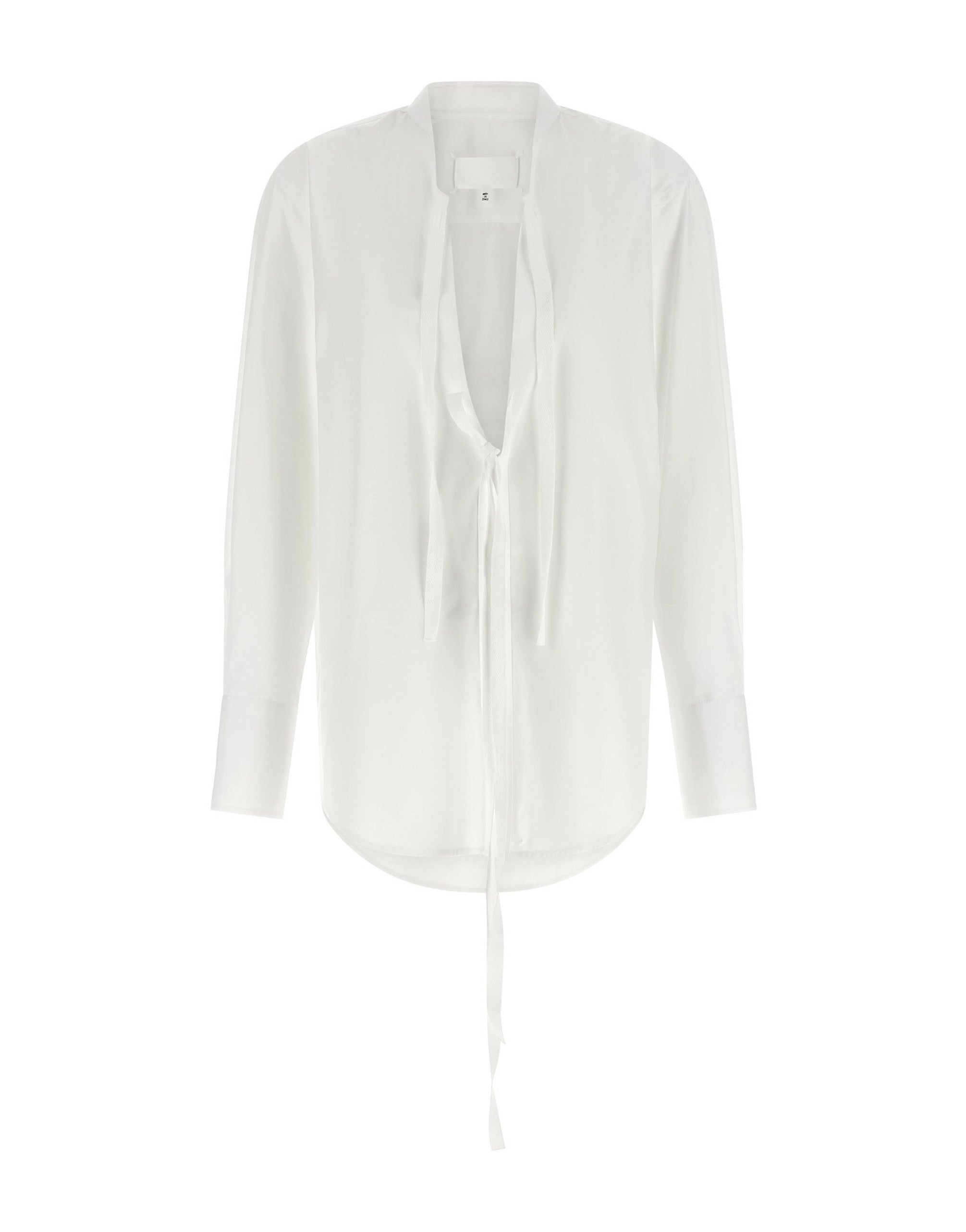 Maison Margiela Katoenen poplin shirt met V-hals