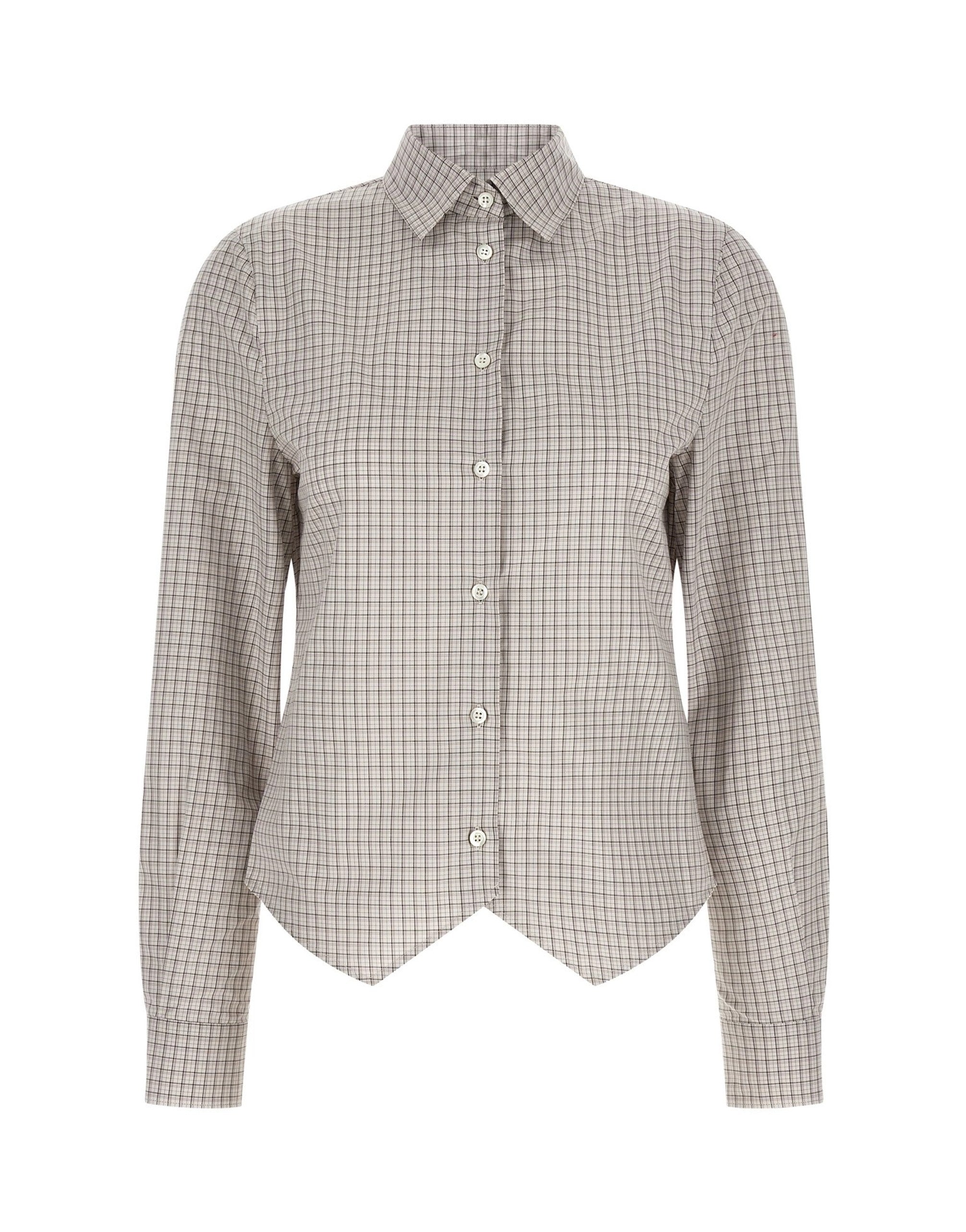 Maison Margiela Pointed Hem Check Shirt