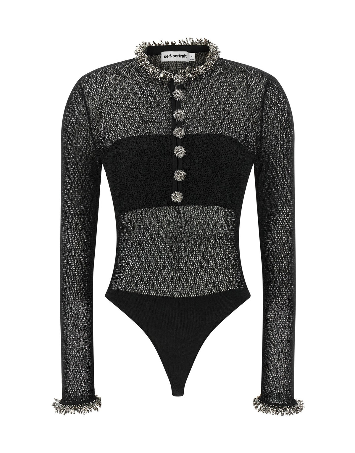 Self-Portrait Openwork Knitted Bodysuit