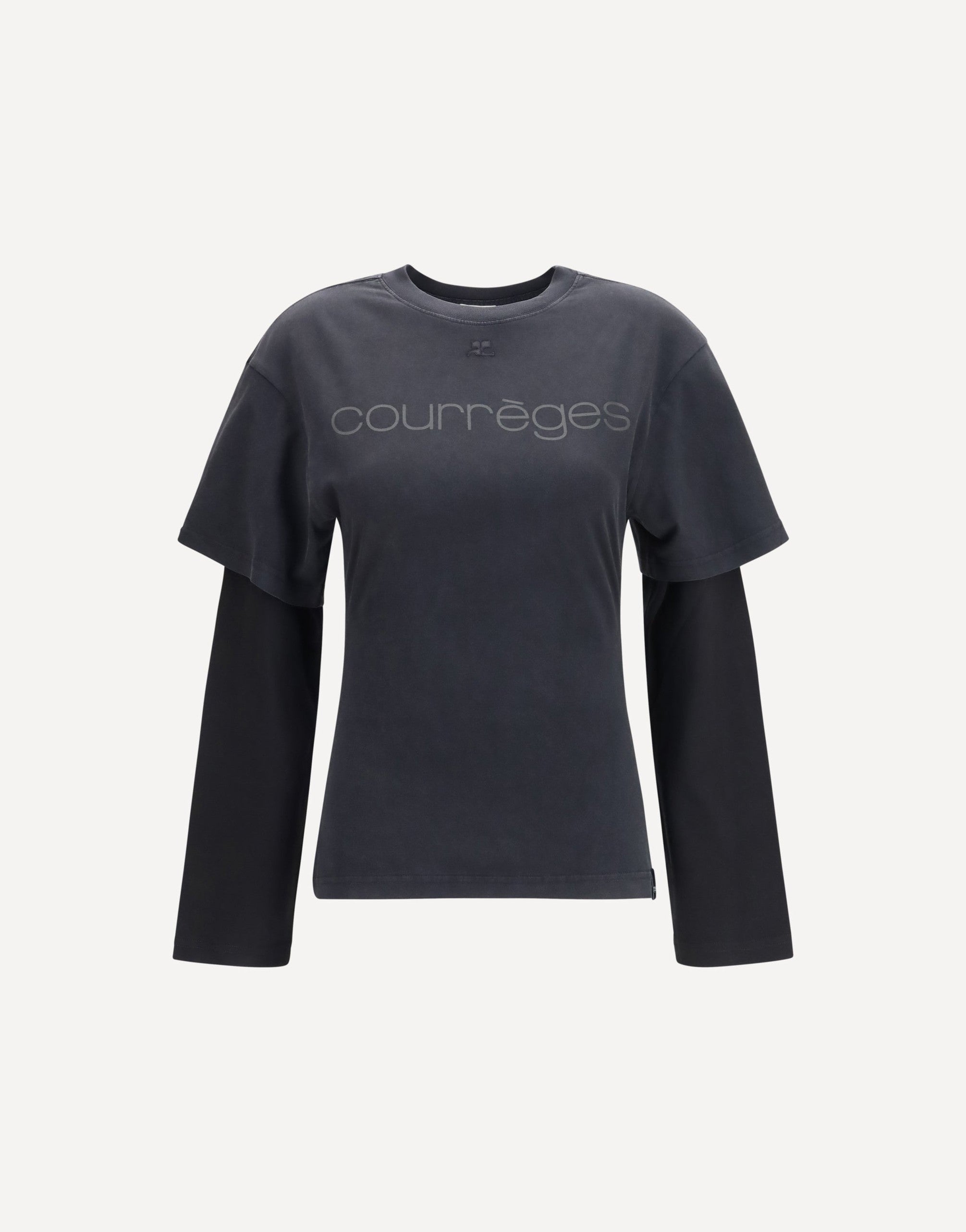 Courrèges Logo Print Double Sleeves T-Shirt