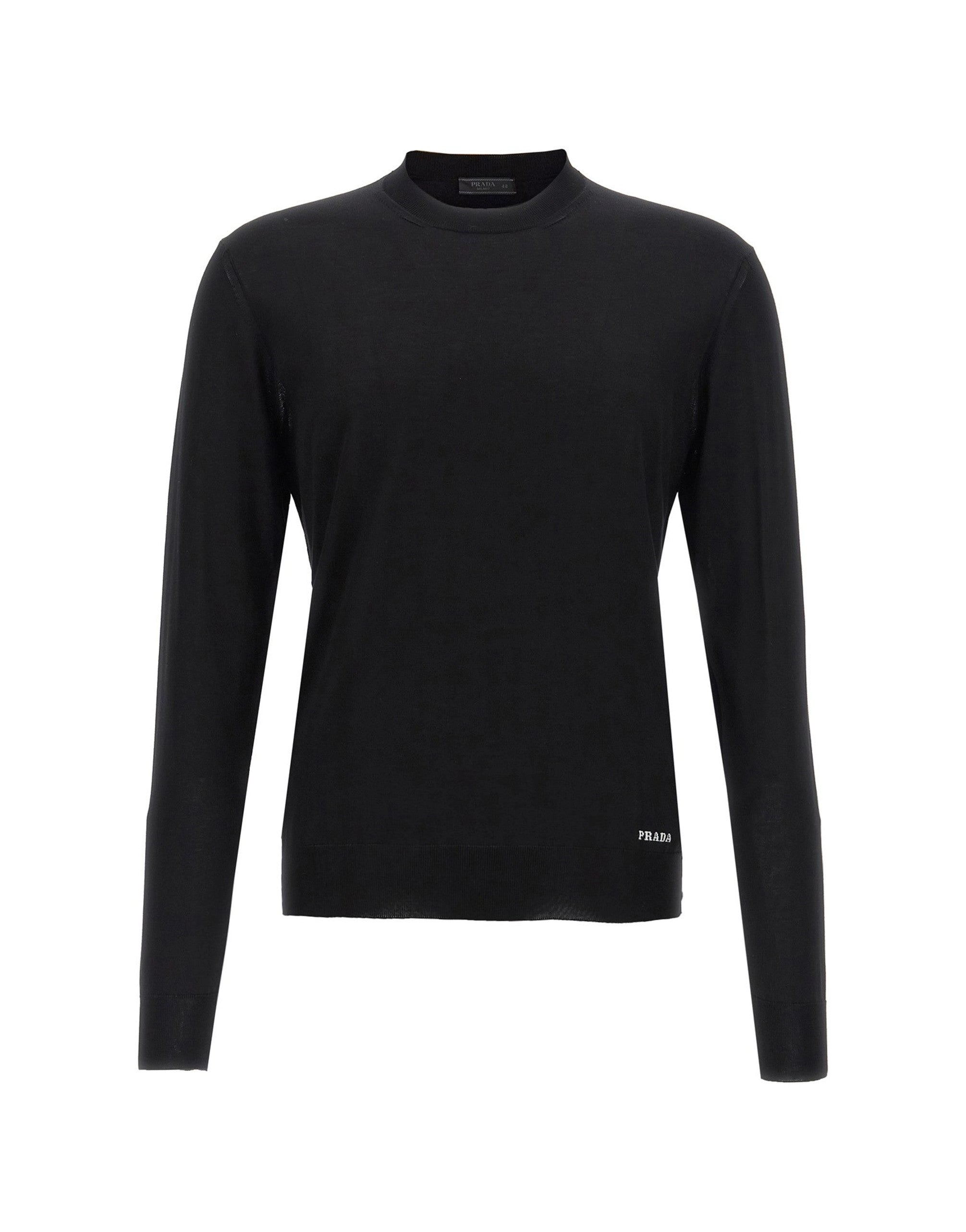 Prada Silk Logo Embroidered Sweater
