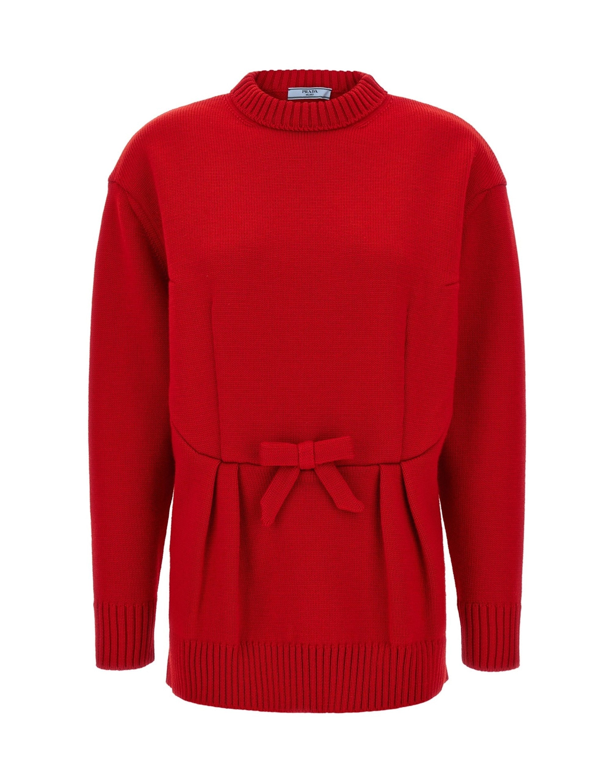 Prada Virgin Wool Bow Sweater