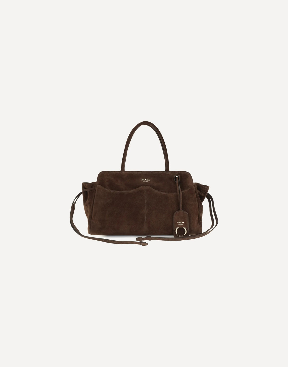 Prada Carry Large Suede Handbag