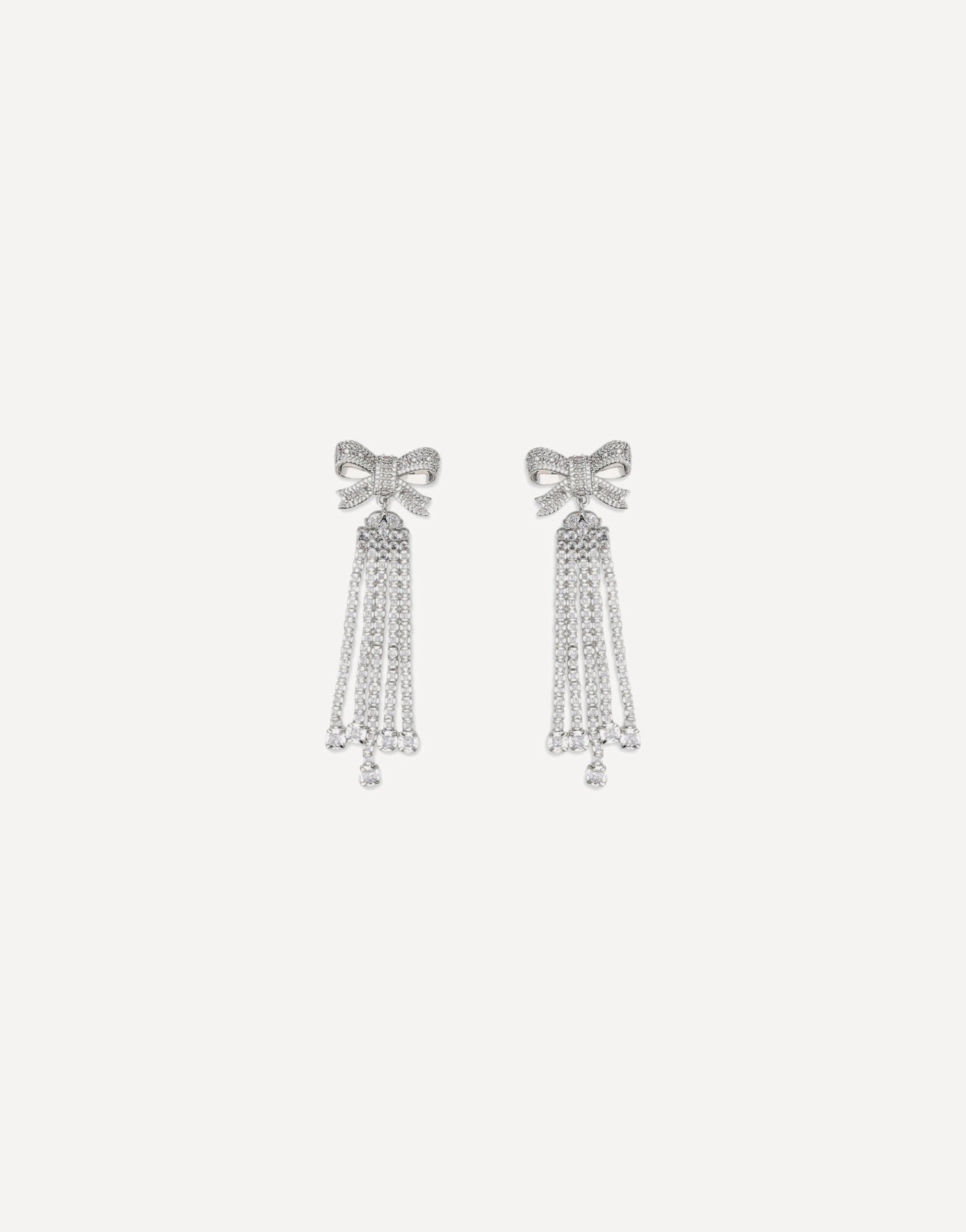 Self-Portrait Crystal Bow Drop Earrings