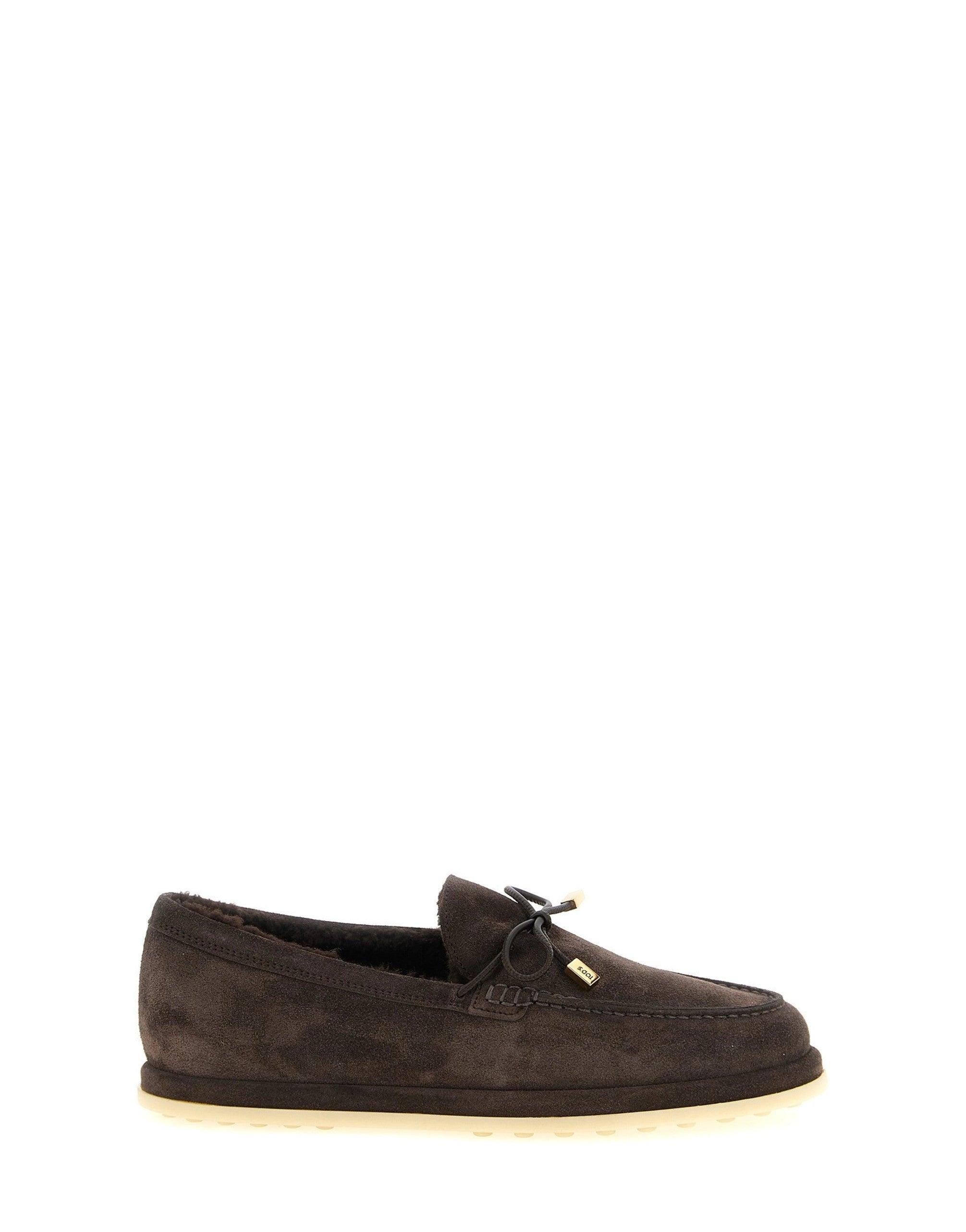 Tod's Shearling Suede Loafers