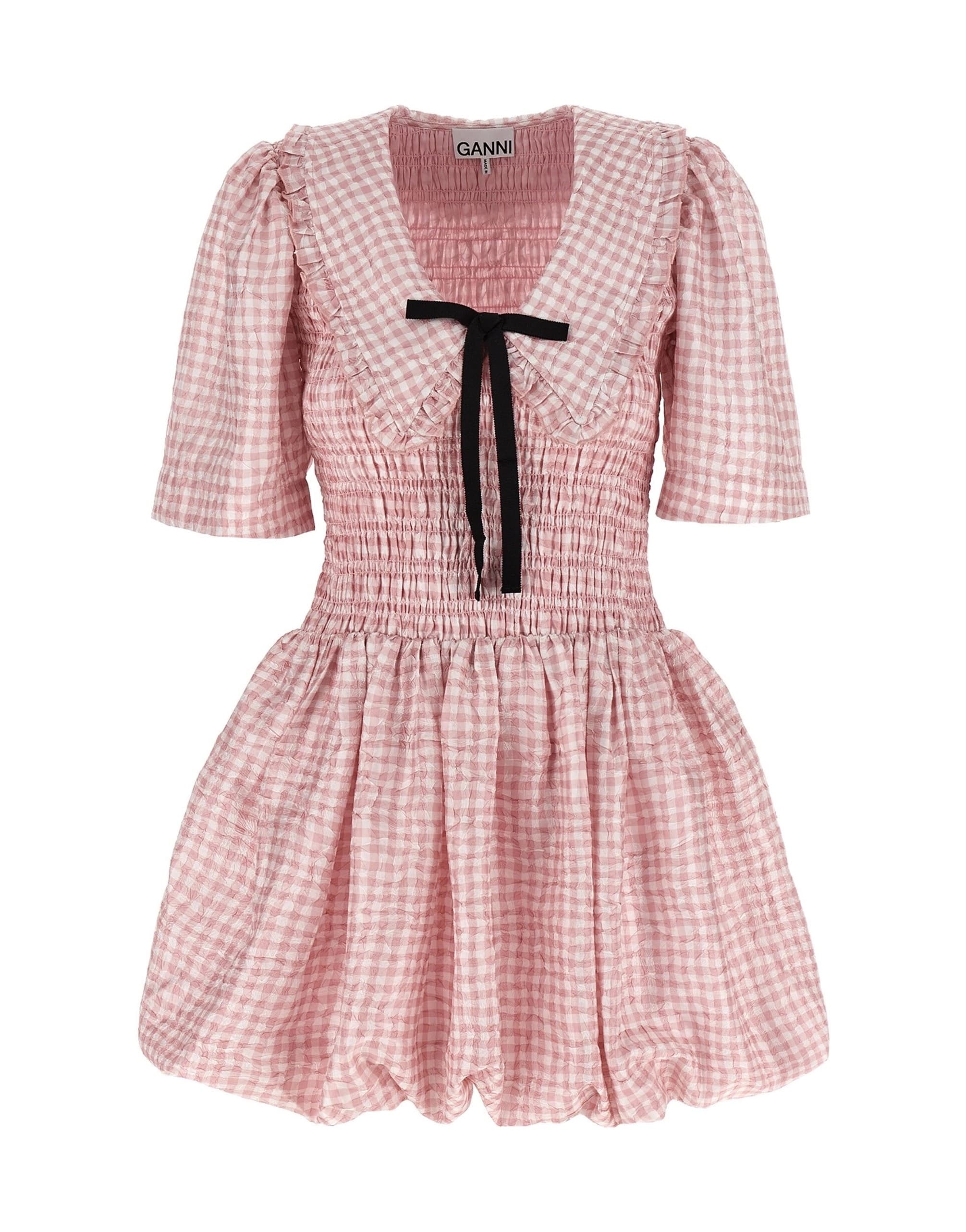 Ganni Pink Check Mini Dress