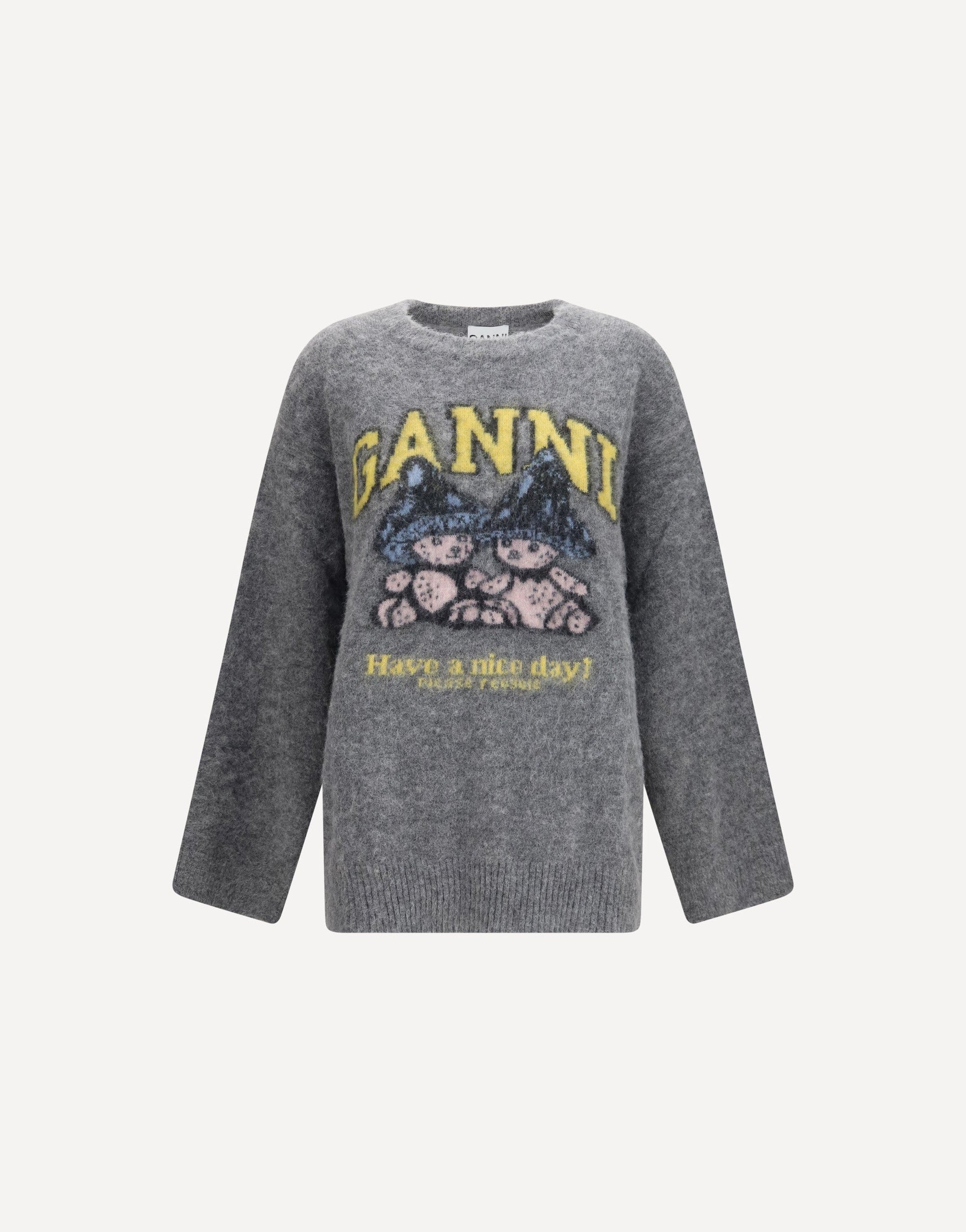 Ganni Mushroom Teddy Alpaca-Blend Sweater