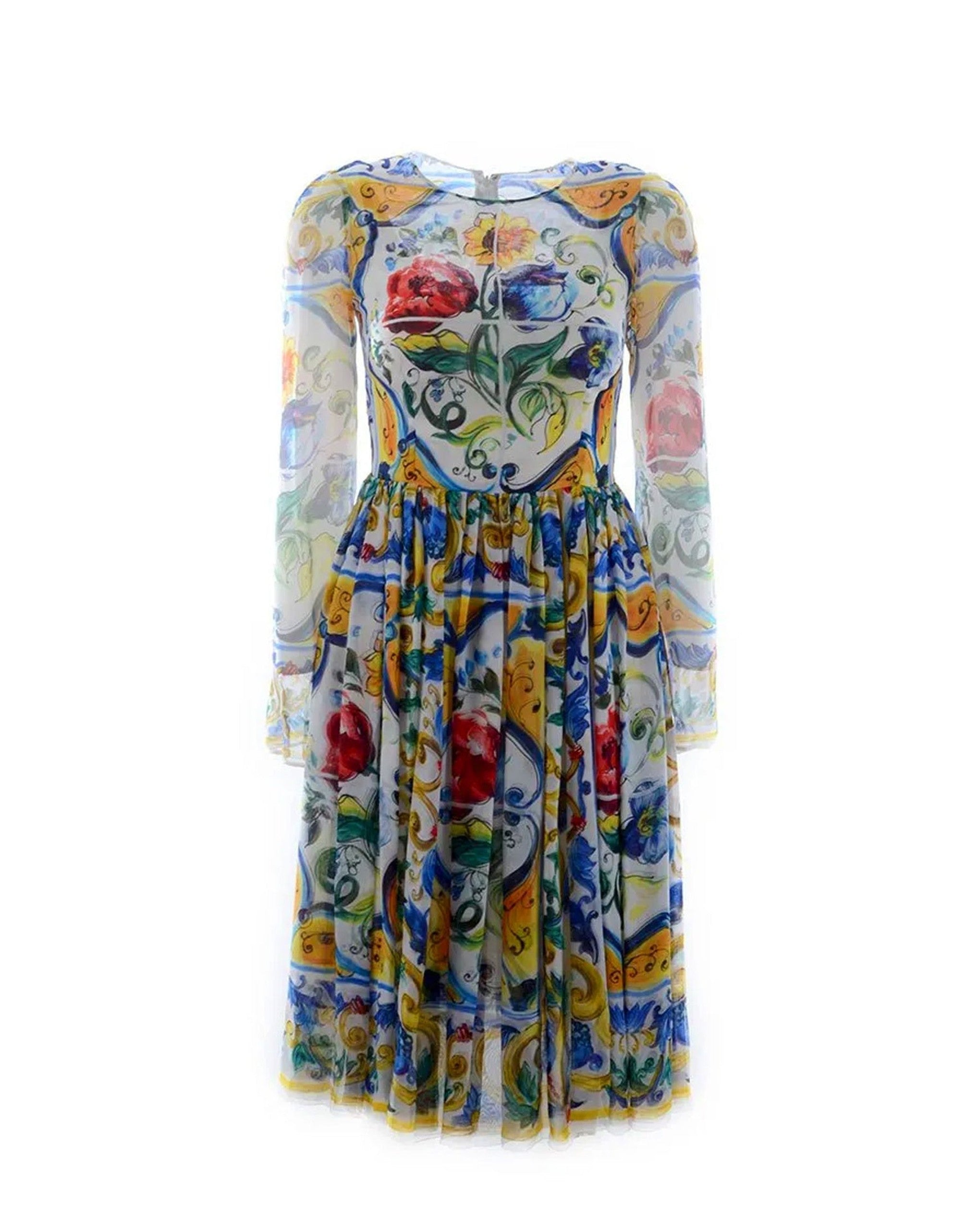 Silk Maiolica Maxi Dress