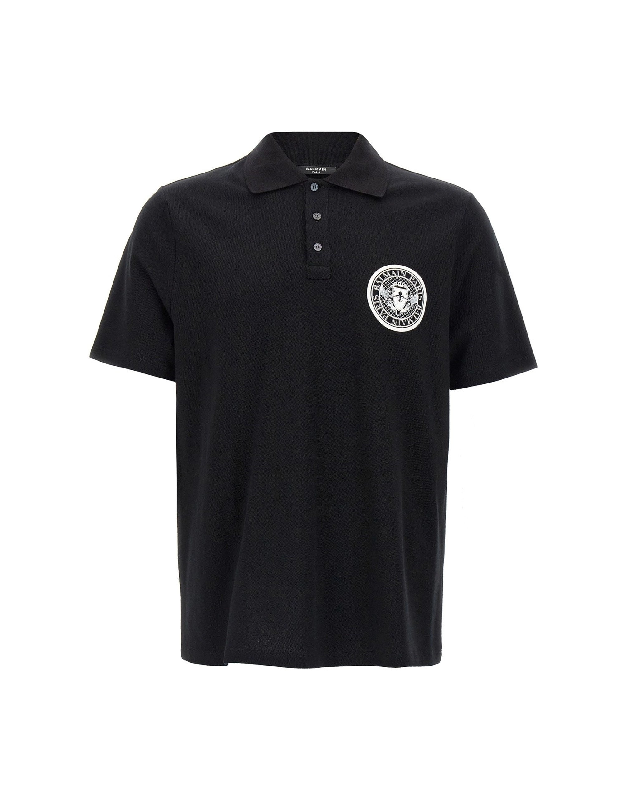 Balmain Coin Print Polo Shirt