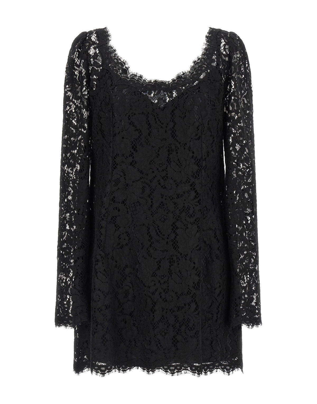 Dolce & Gabbana Black Cordonetto Lace Mini Dress
