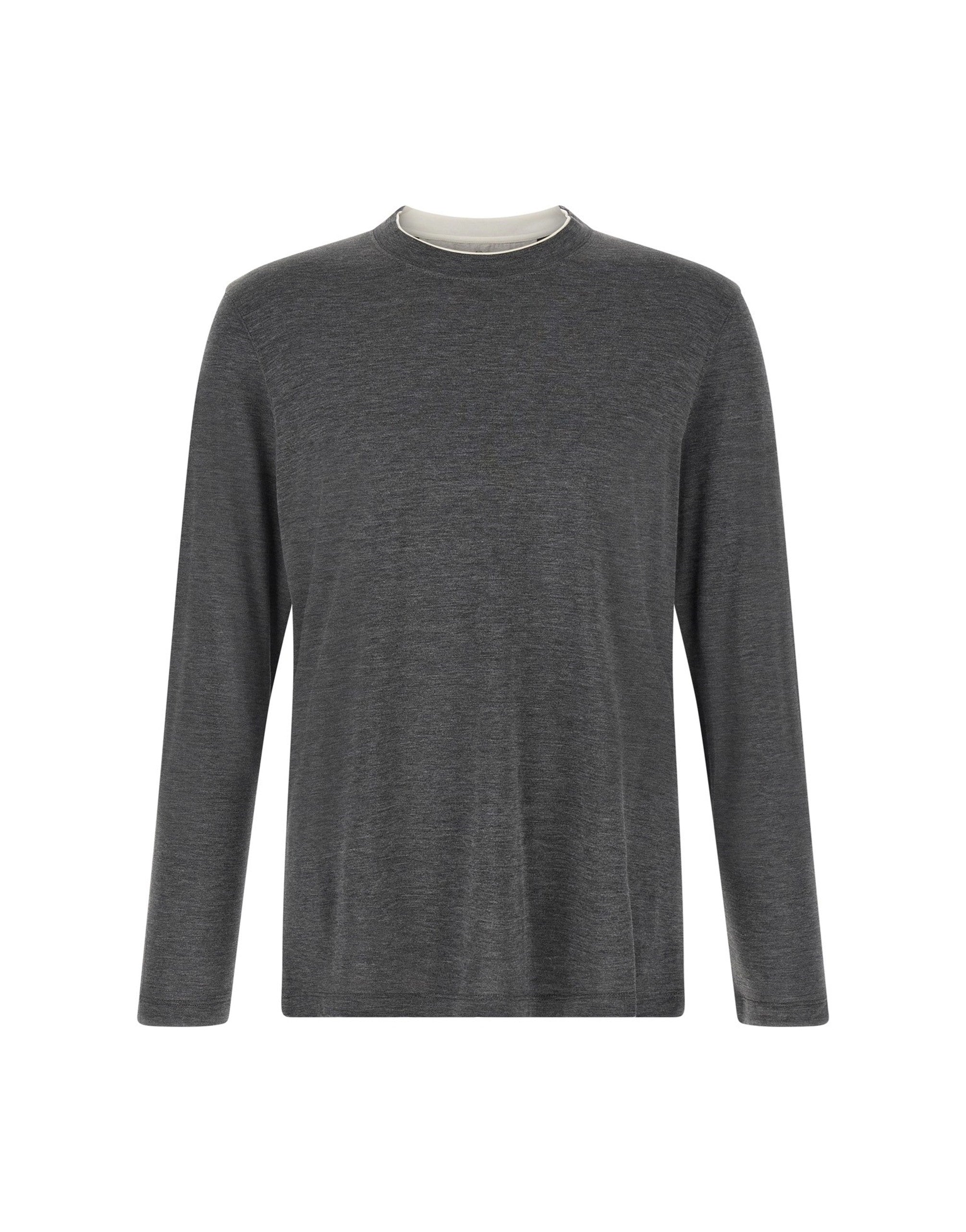 BRUNELLO CUCINELLI コットン 綿 長袖Tシャツ Brunello Cucinelli Silk Cotton Long-Sleeve T-Shirt | Sendegaro JP