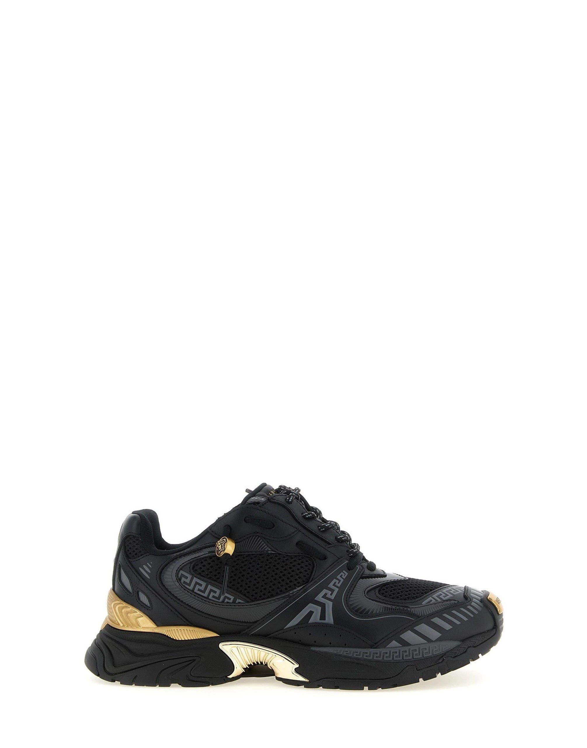 Versace Mesh And Leather Sneakers