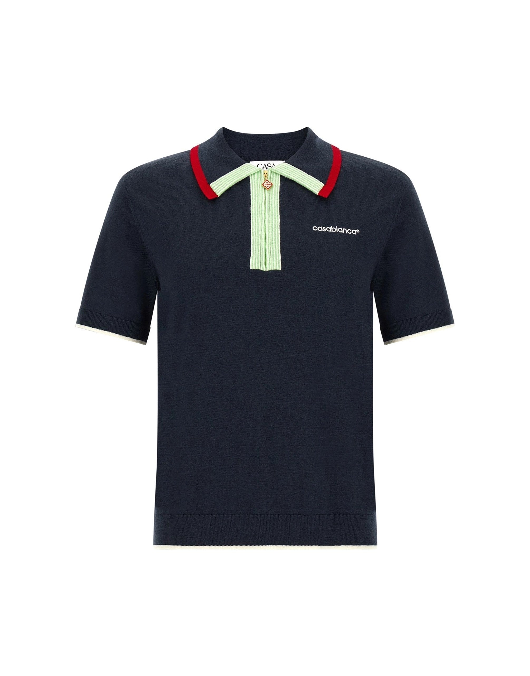 Casablanca Knit Polo Shirt With Zip