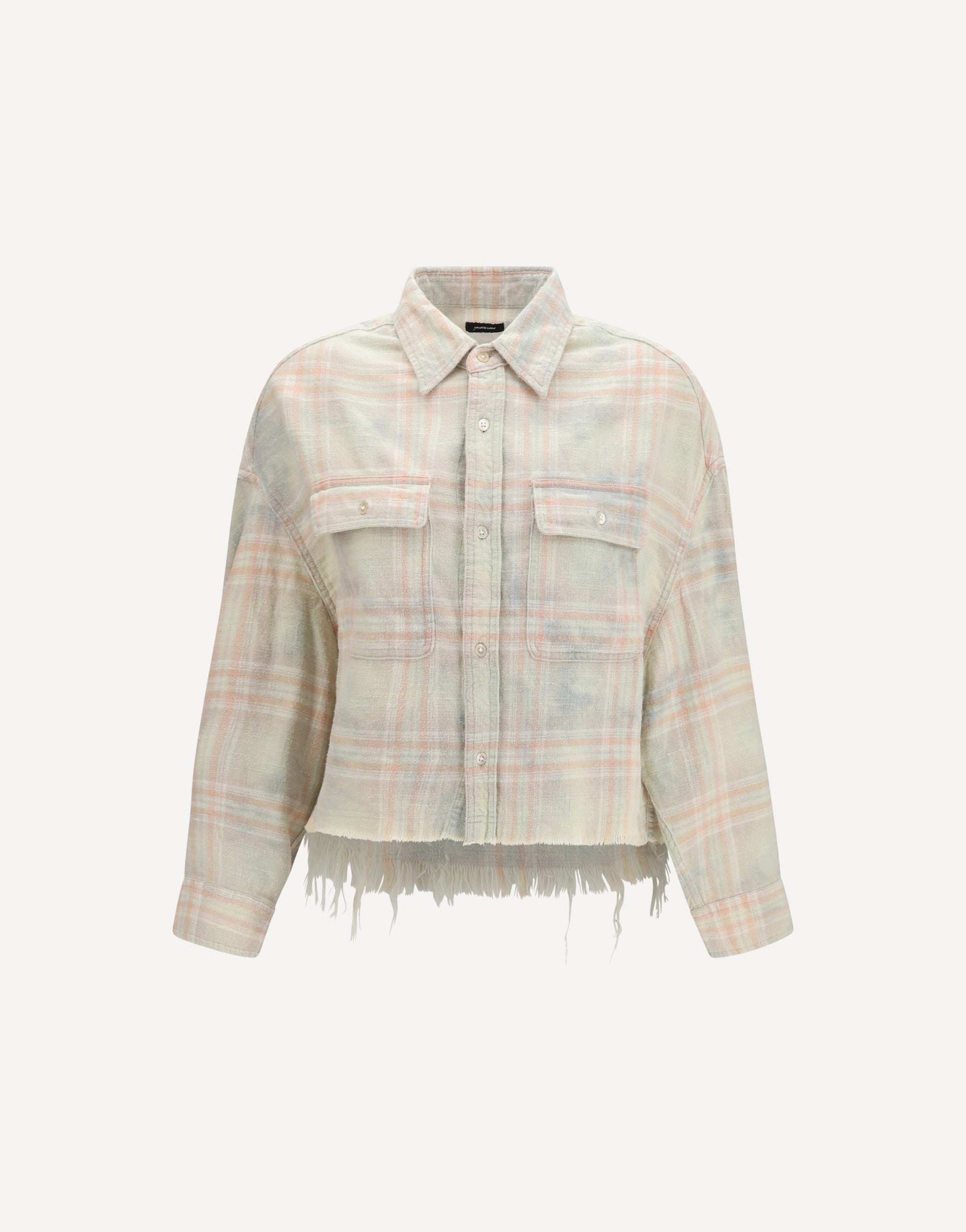 R13 Cropped Plaid Shirt