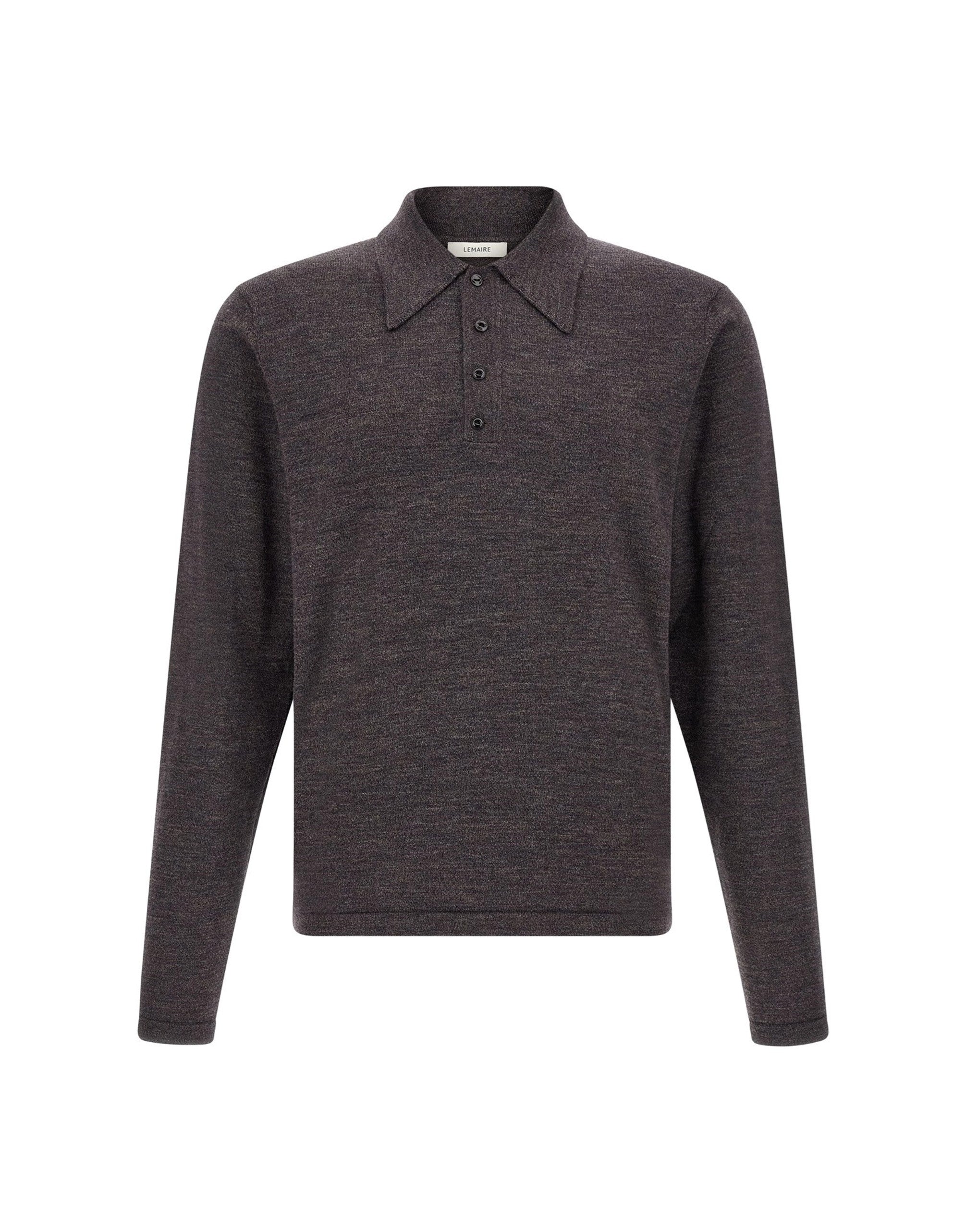 Lemaire Mouliné Wool Polo Shirt
