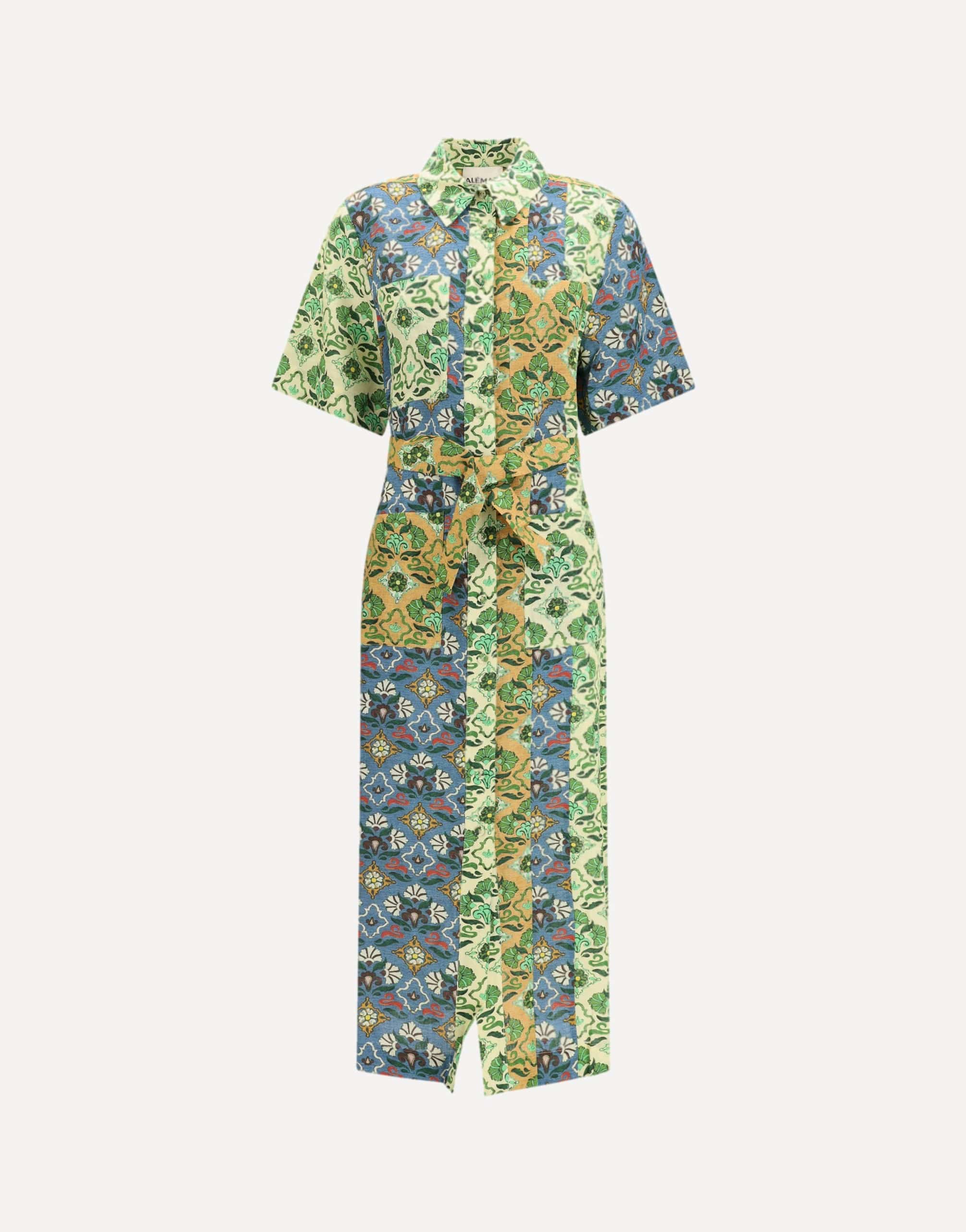 Alemais Ali Spliced Shirtdress Maxi