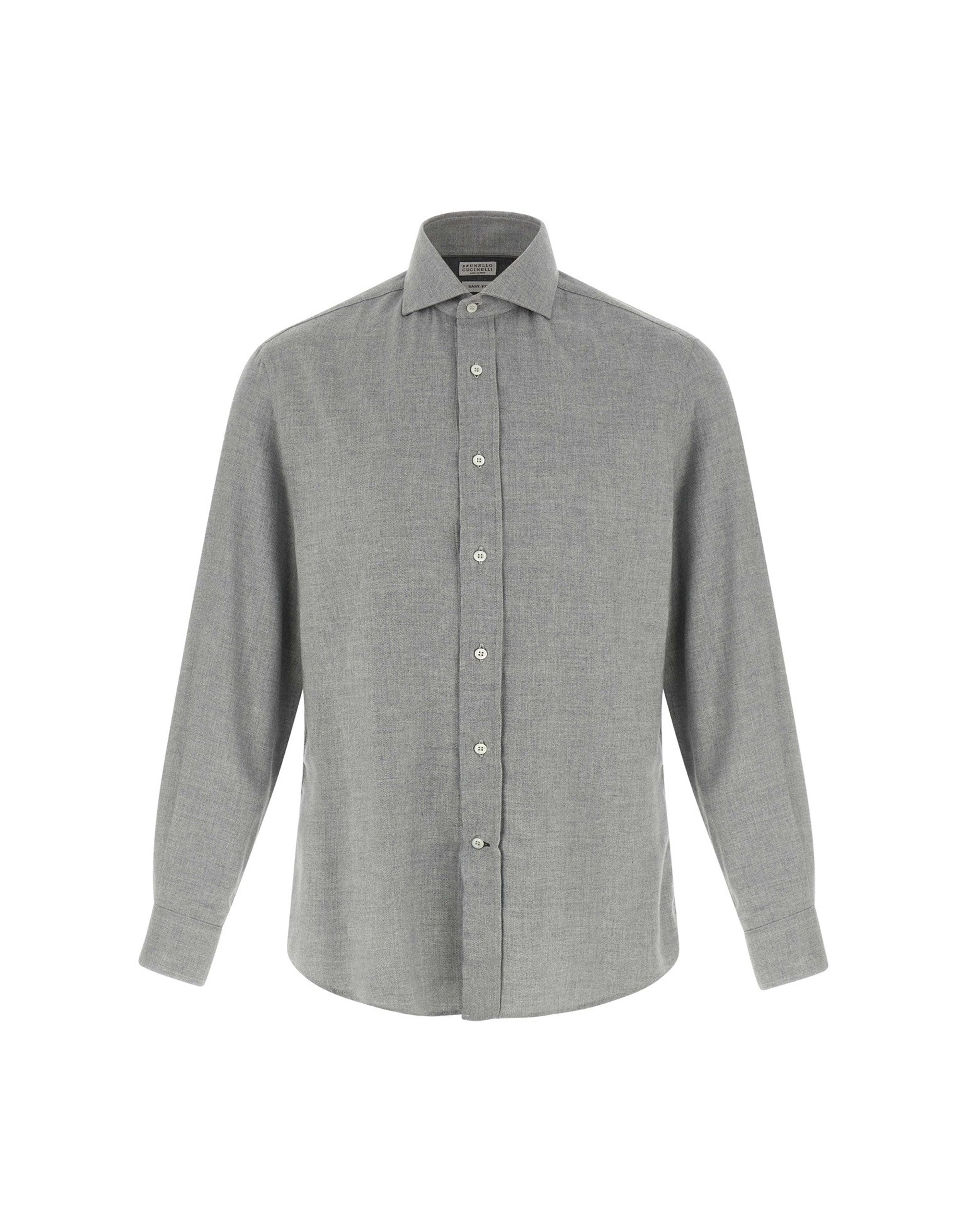 Brunello Cucinelli Gray Cotton Shirt
