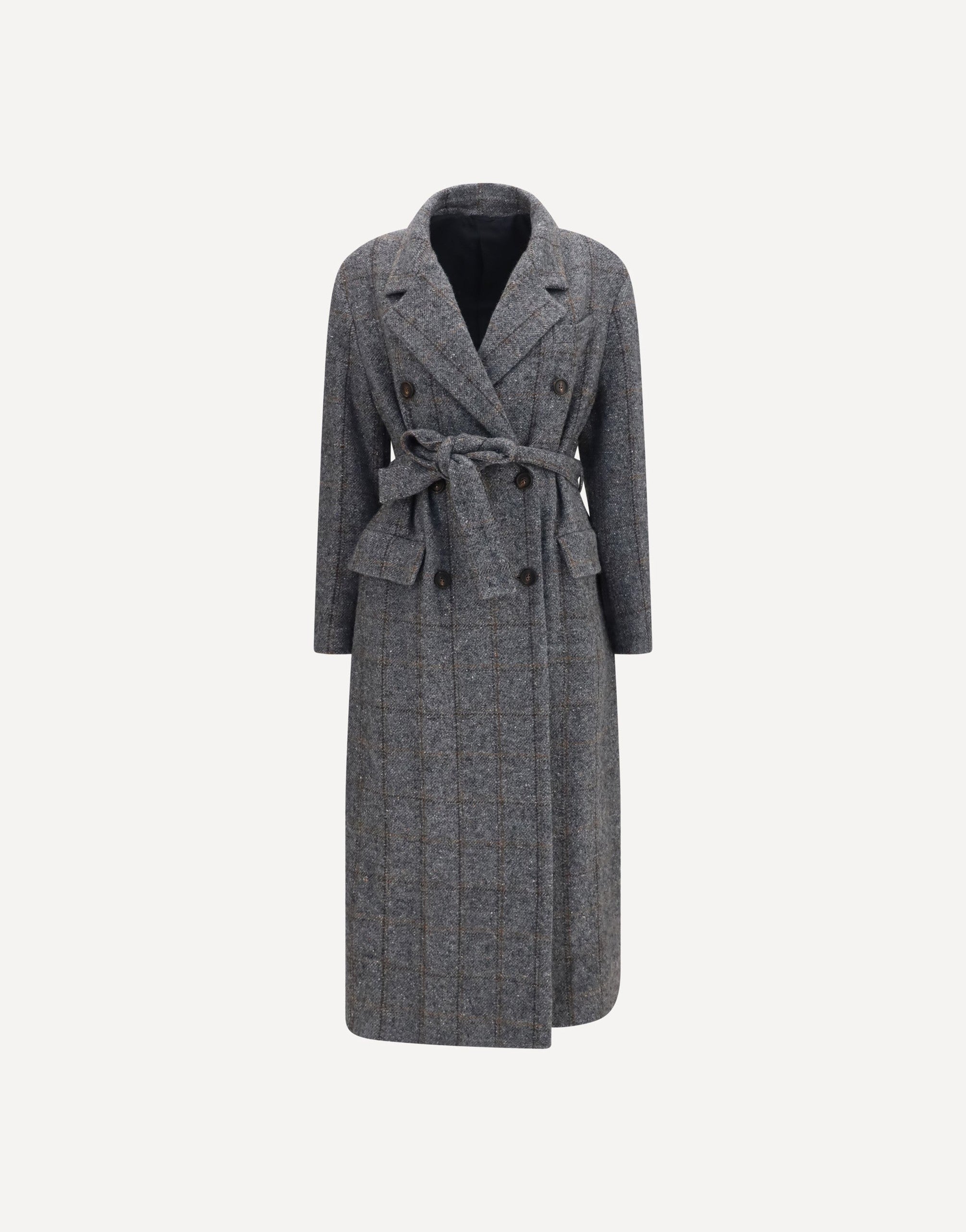 Brunello Cucinelli Long Alpaca-Blend Coat With Belt