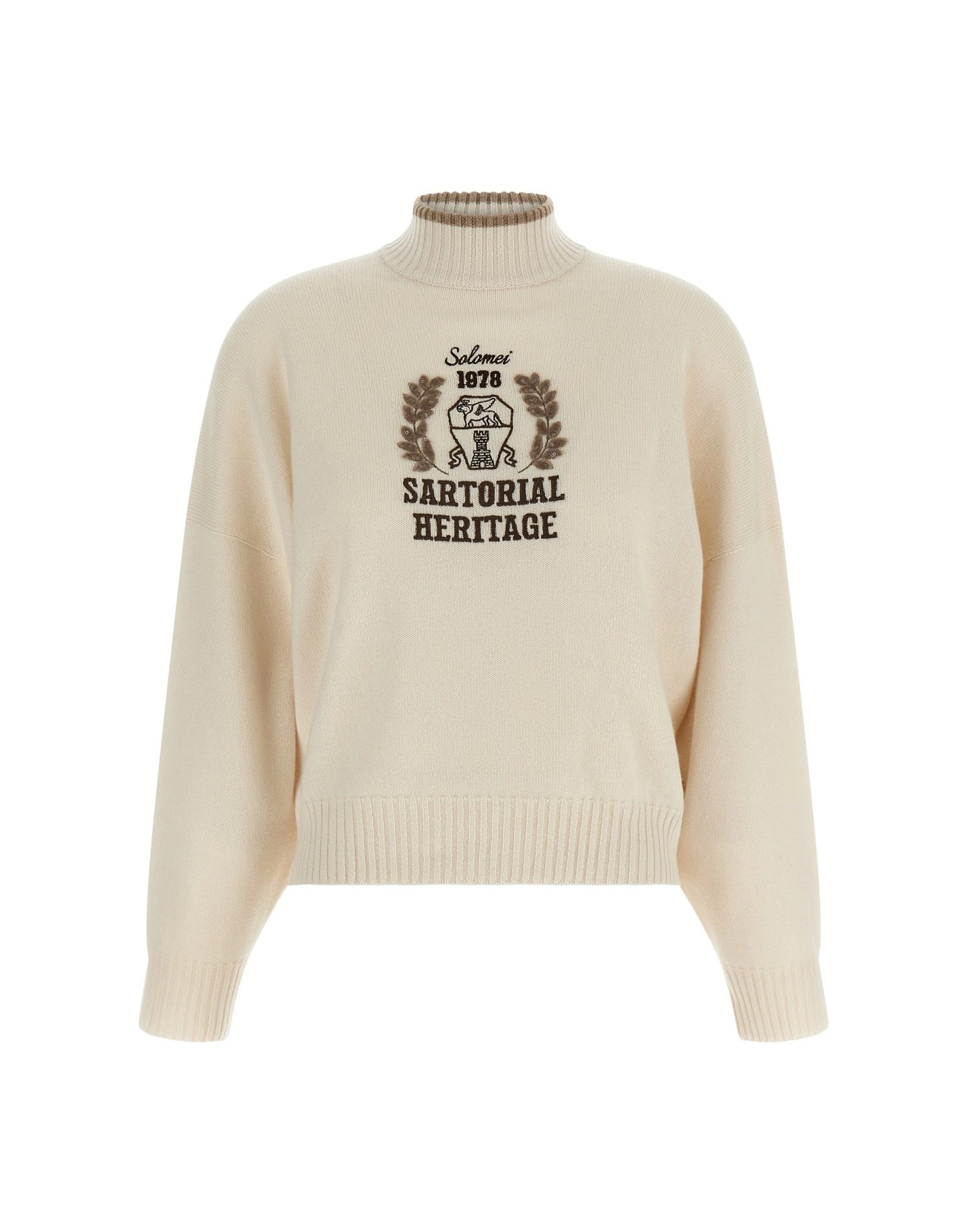 Brunello Cucinelli Heraldic Embroidery Turtleneck Maglione