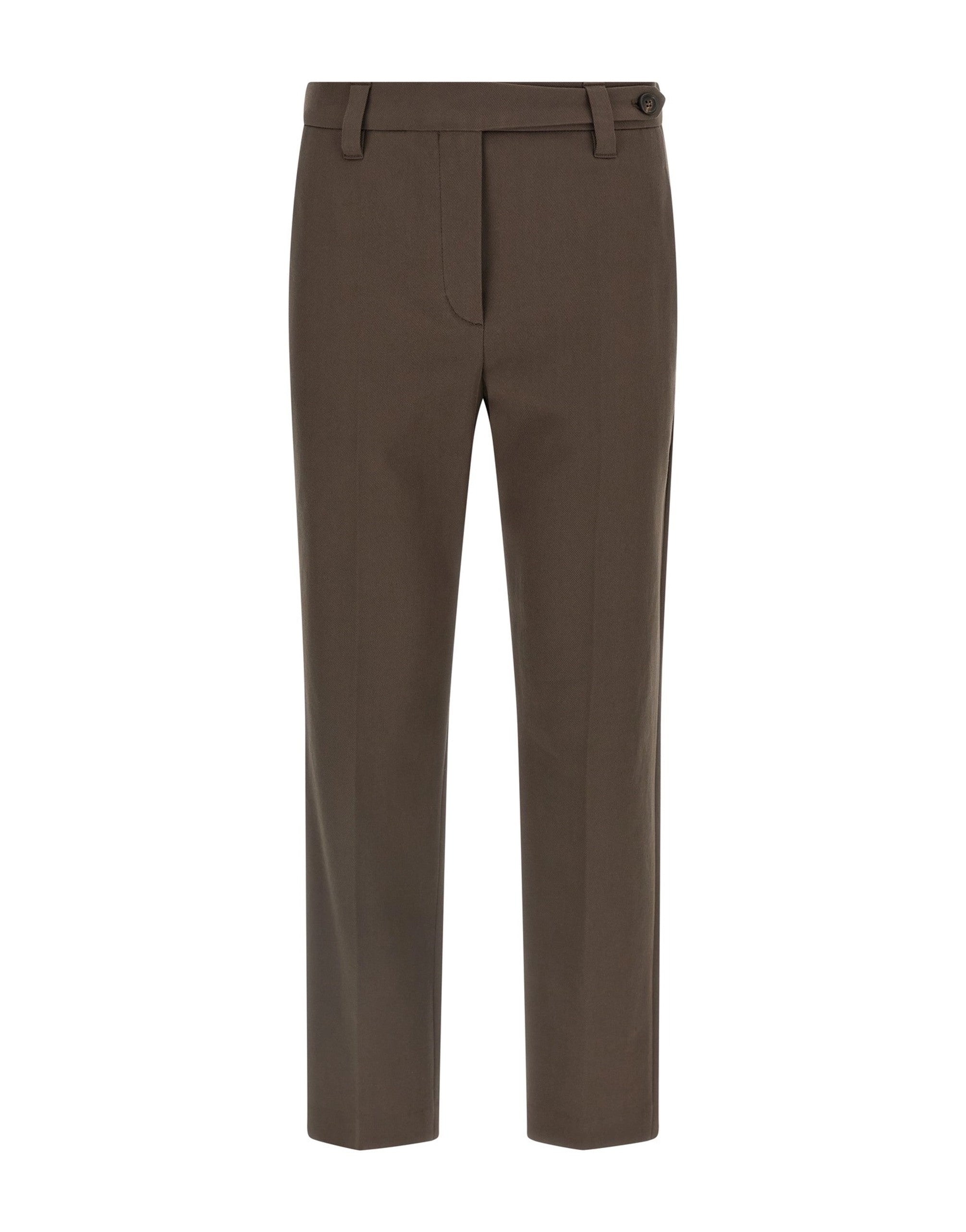 Brunello Cucinelli Brown Micro Striped Cotton Trousers