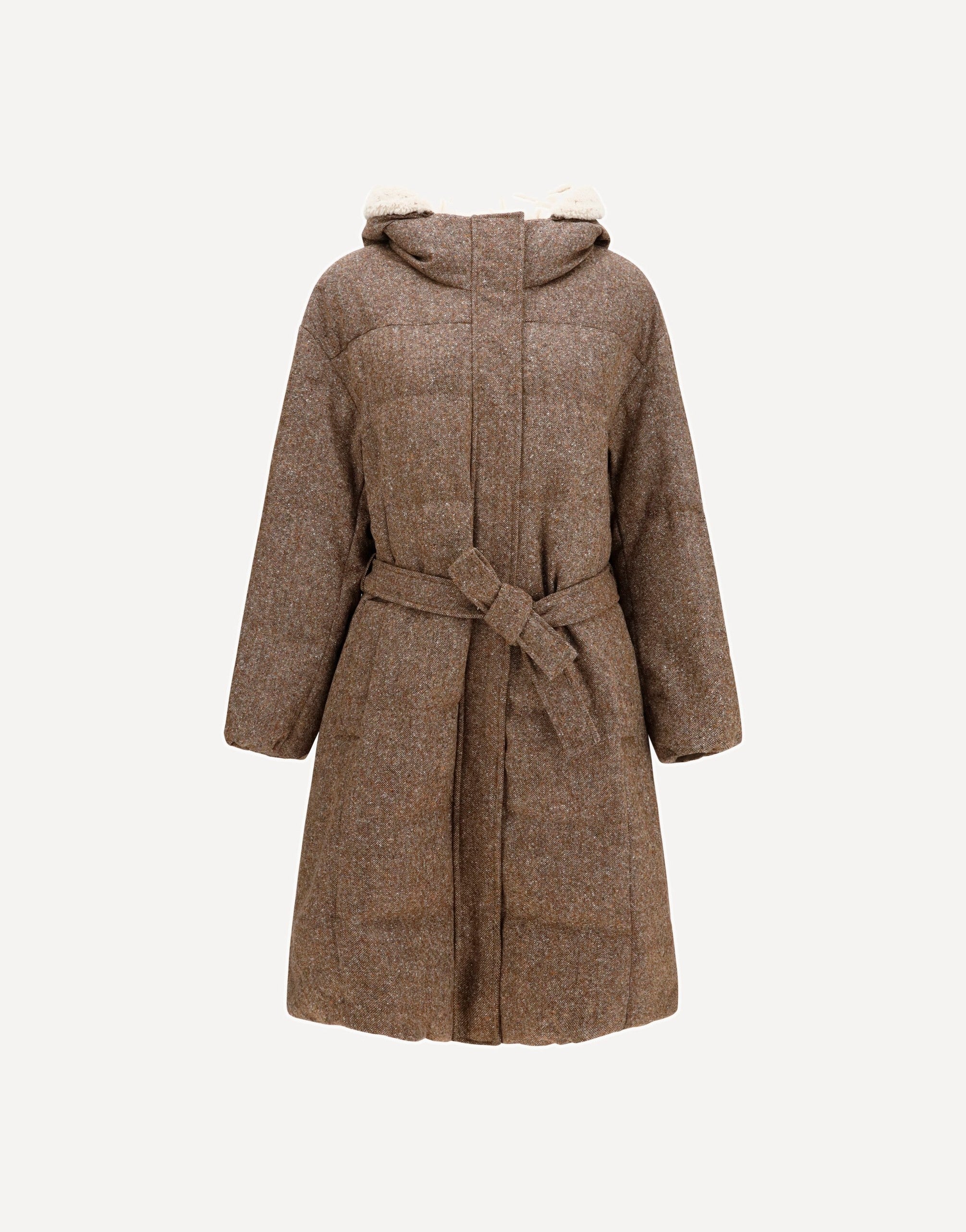 Brunello Cucinelli Long Padded Coat With Belt | Sendegaro