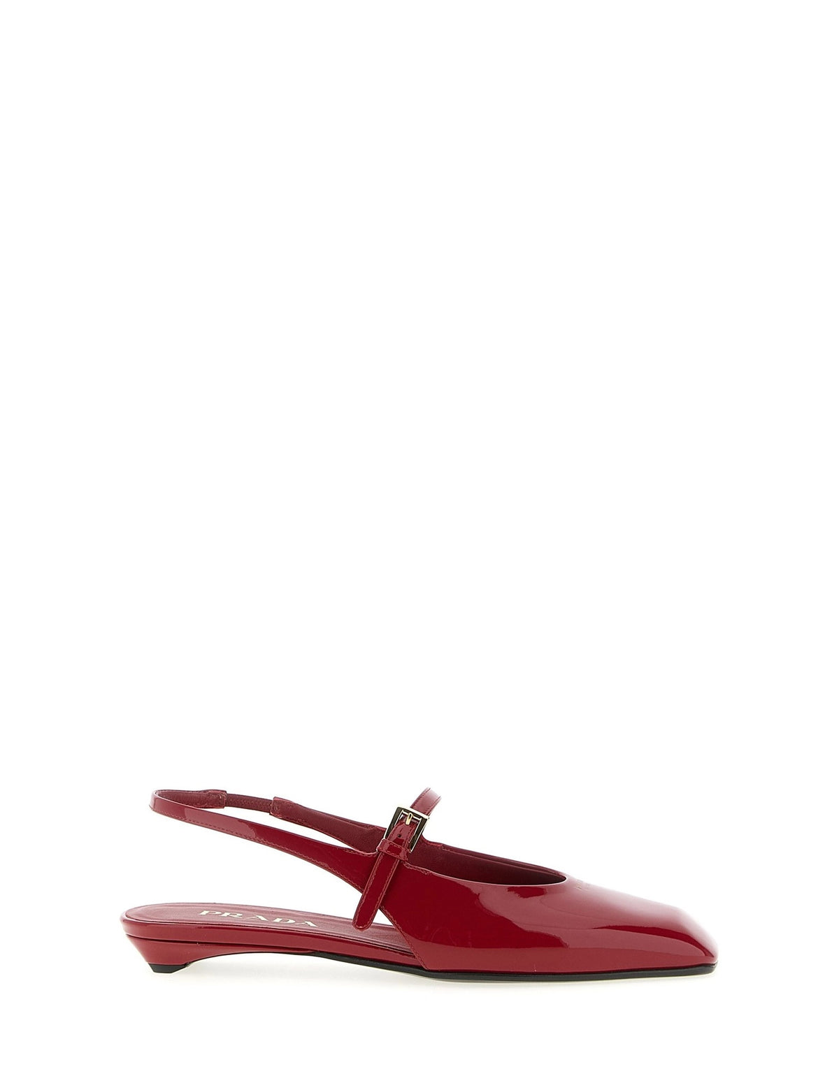 Prada Patent Leather Square-Toe Slingback