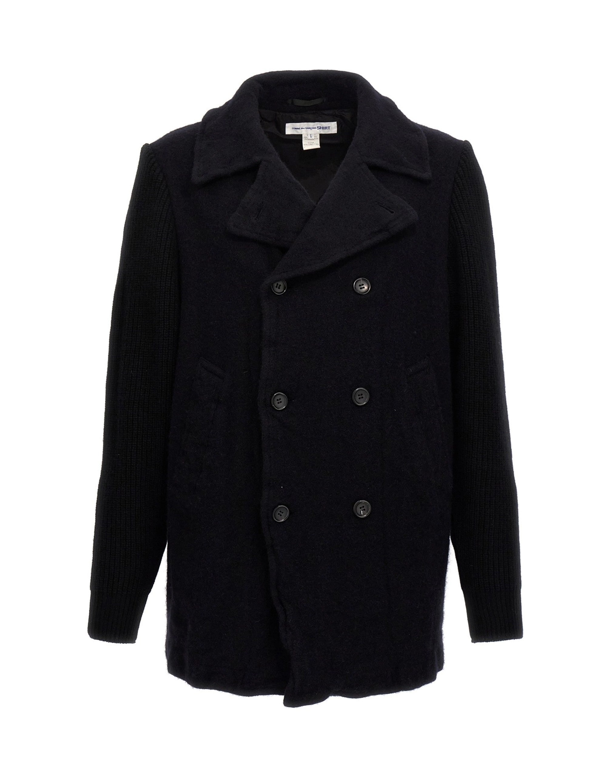 Comme Des Garçons Double-Breasted Wool Coat