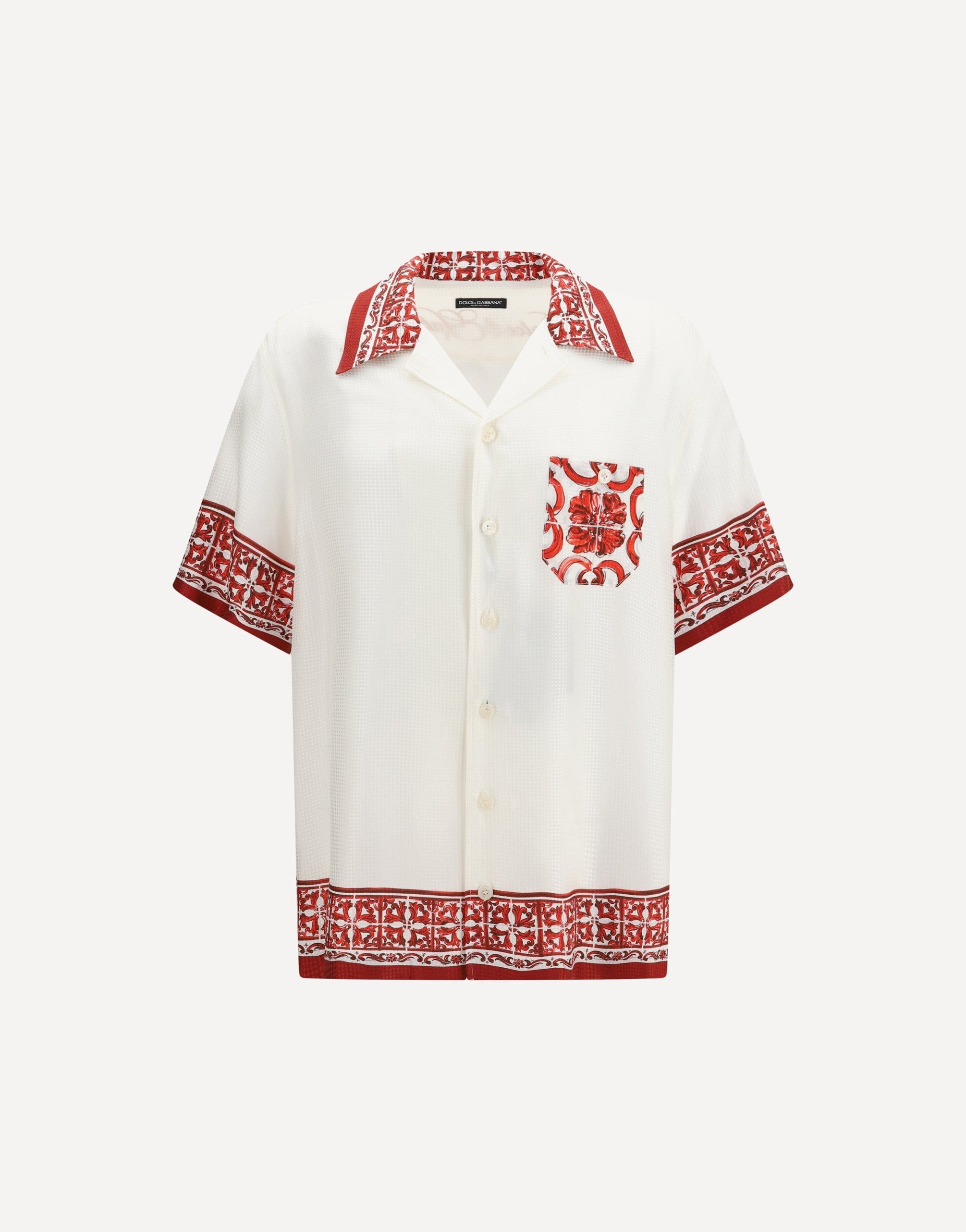 Dolce & Gabbana Hawaii Shirt In Jacquard Twill
