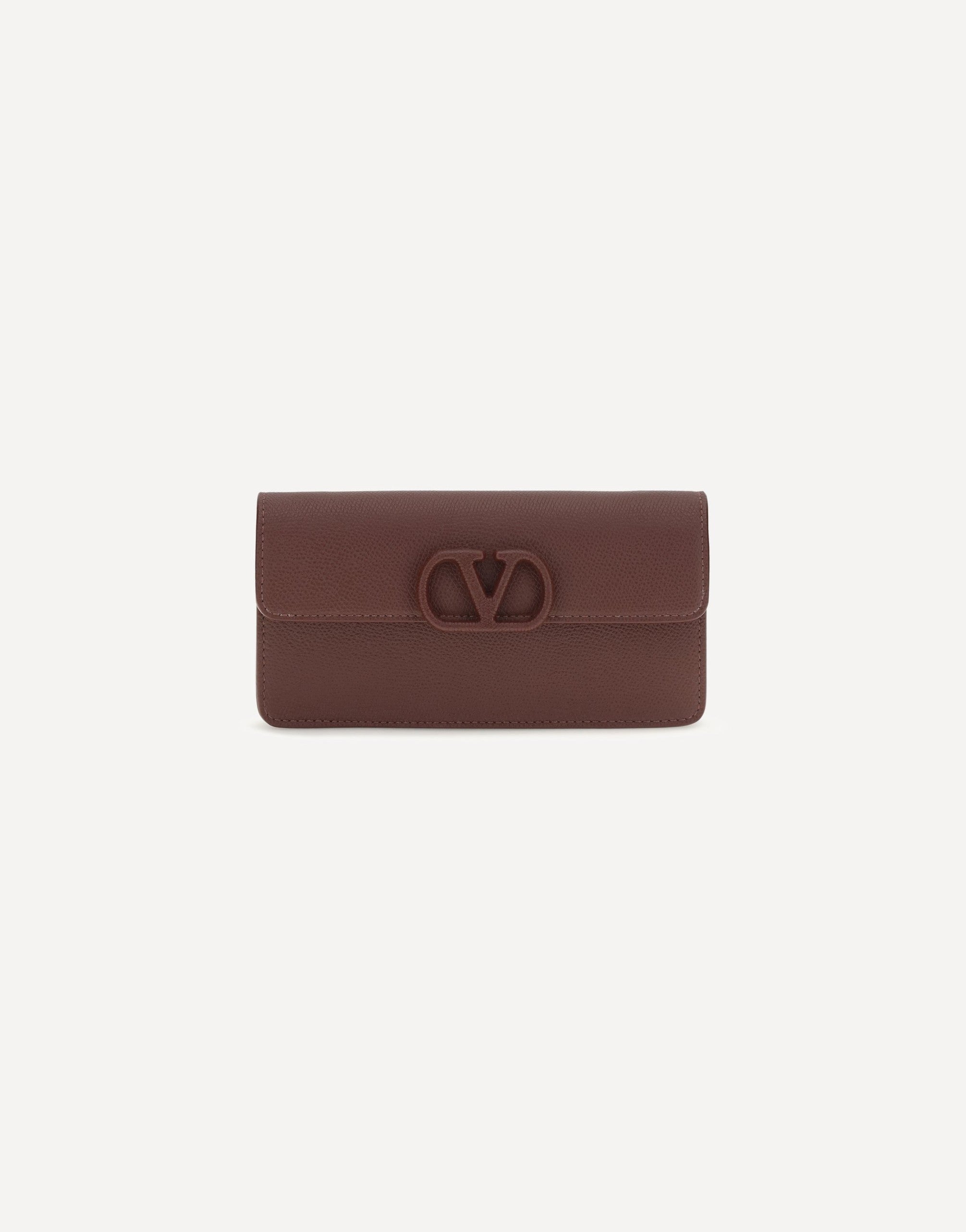 Valentino Garavani VLogo Signature Grainy Calfskin Chain Wallet