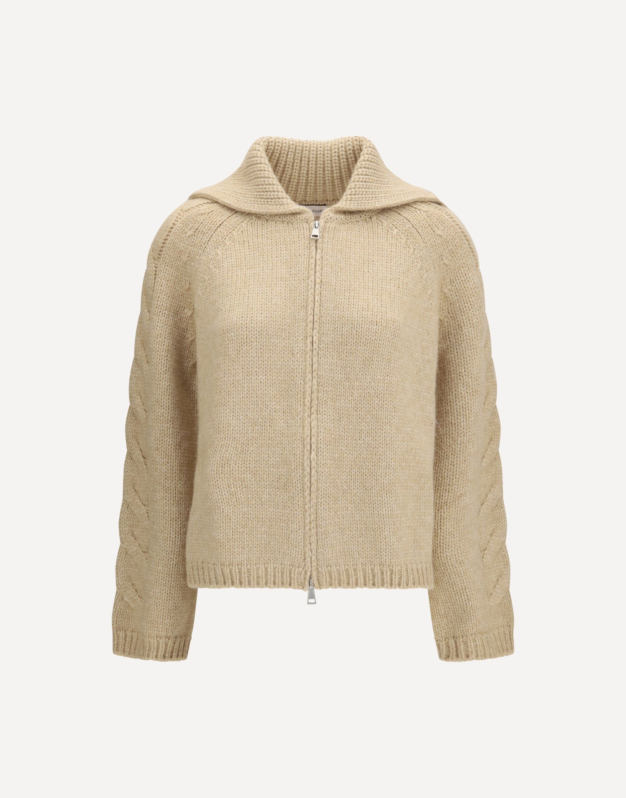 Moncler Alpaca Wool Blend Zip Cardigan