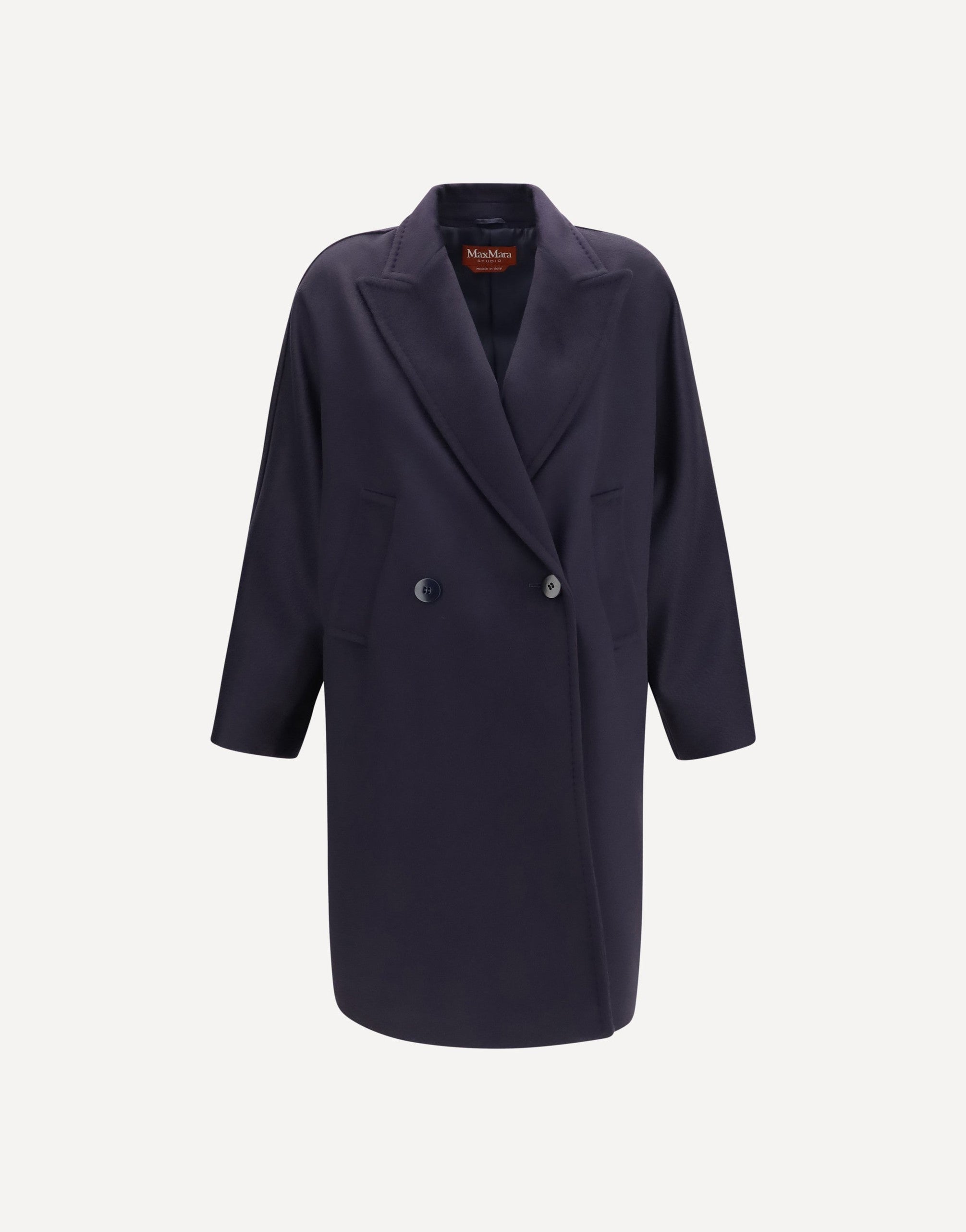 Max Mara Double Breasted Wool Drap Coat