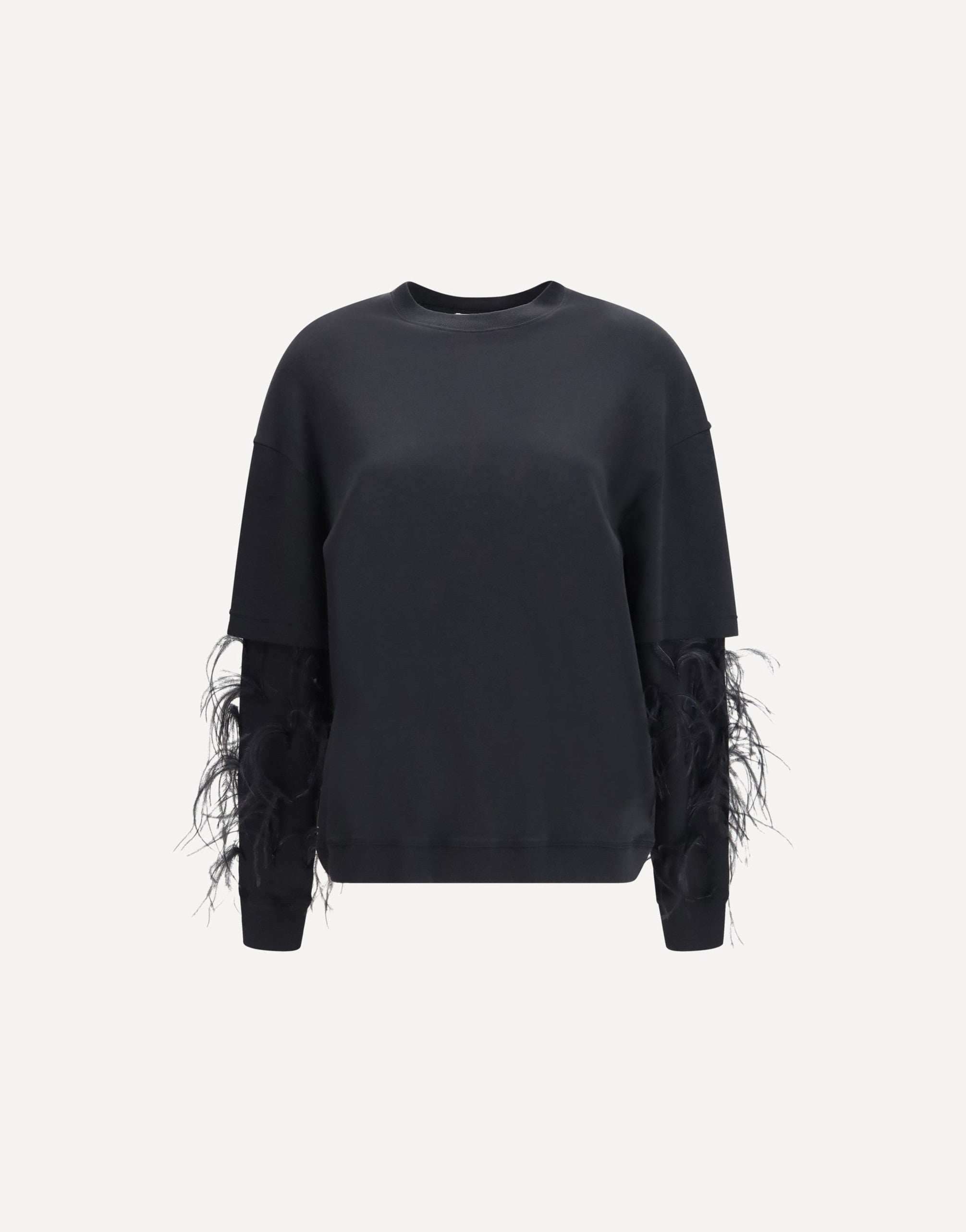 Darkpark Troy Double-Sleeve Feather Top